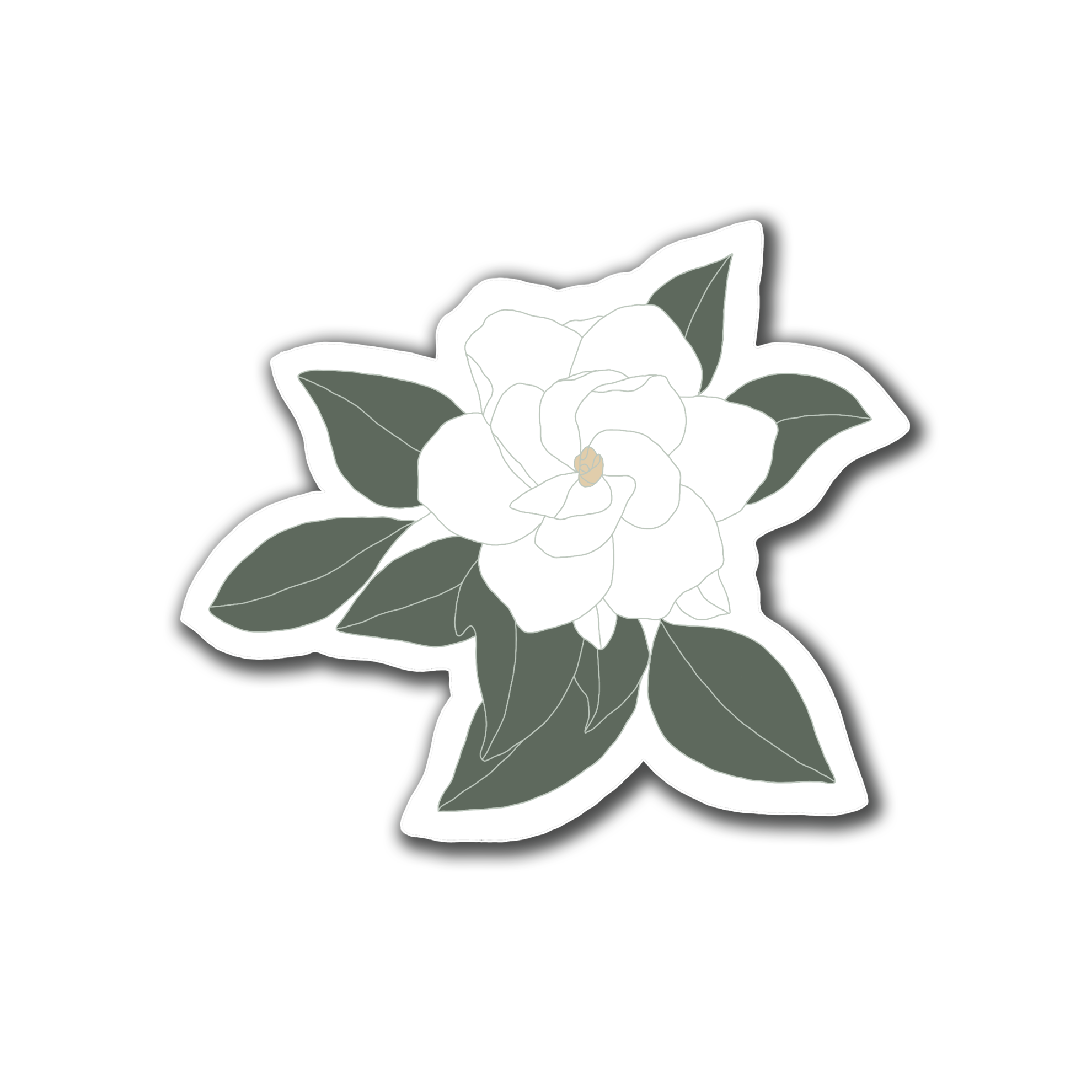 floral gardenia illustration sticker