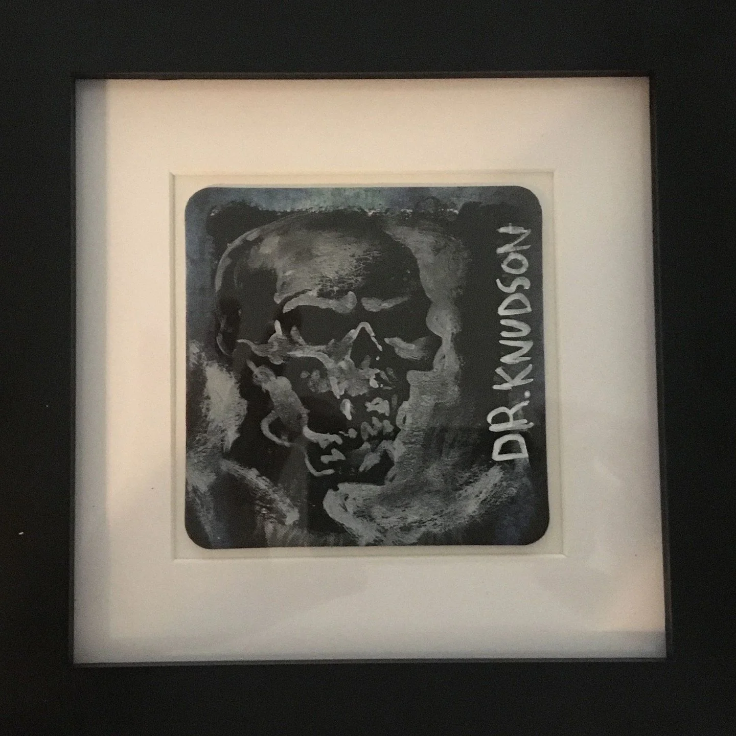 A few years ago I was out at #jumbosclownroom with @dr.knudson for @alexalereza's birthday and he did this amazing drawing on a coaster.  He wasn't even looking at it and he was finger painting.  Absolutely incredible and now it's one of my favorite 