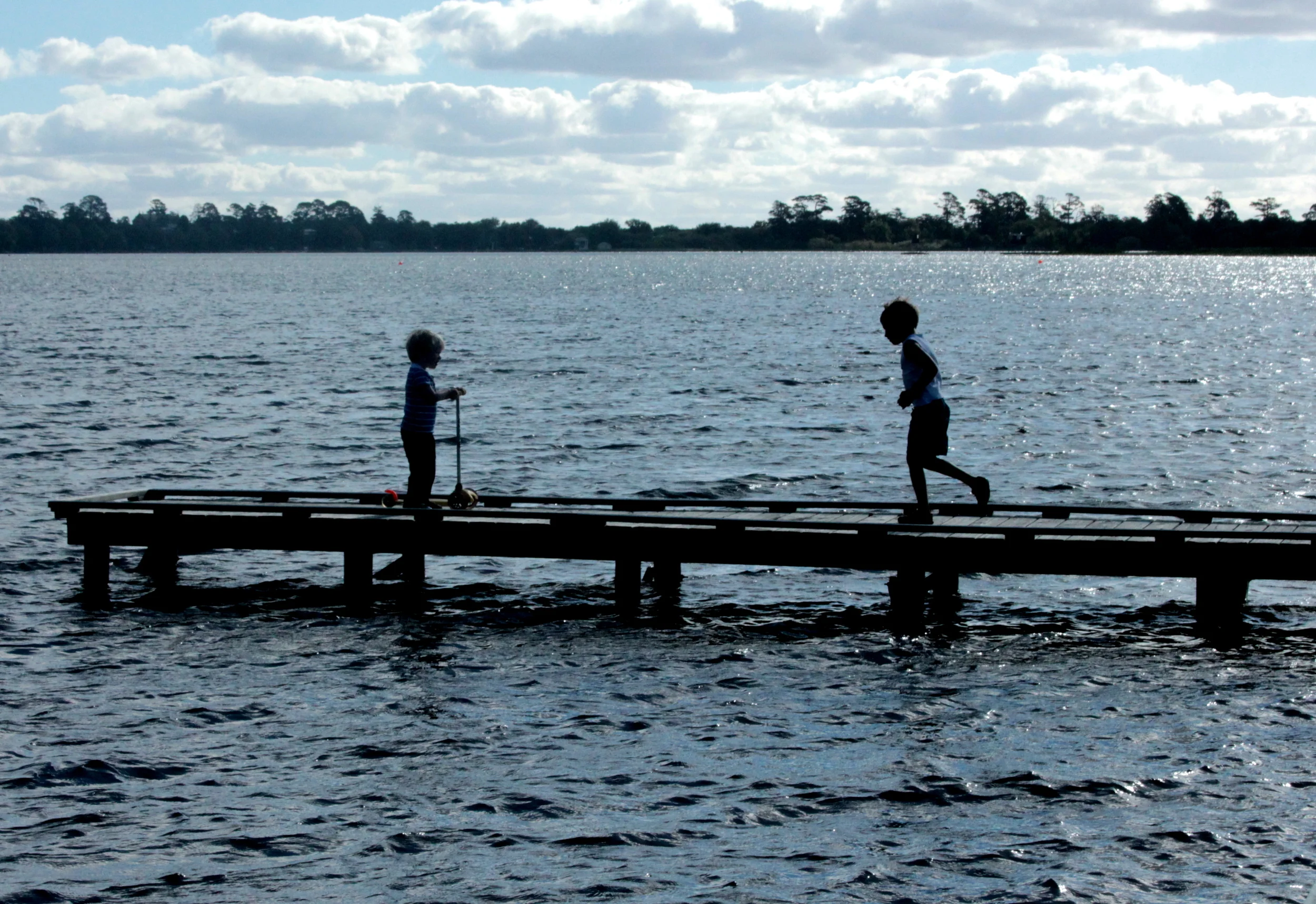 My boys. And yes, the scooter on the jetty was risky but three year olds are very headstrong. No one got wet. Thankfully.