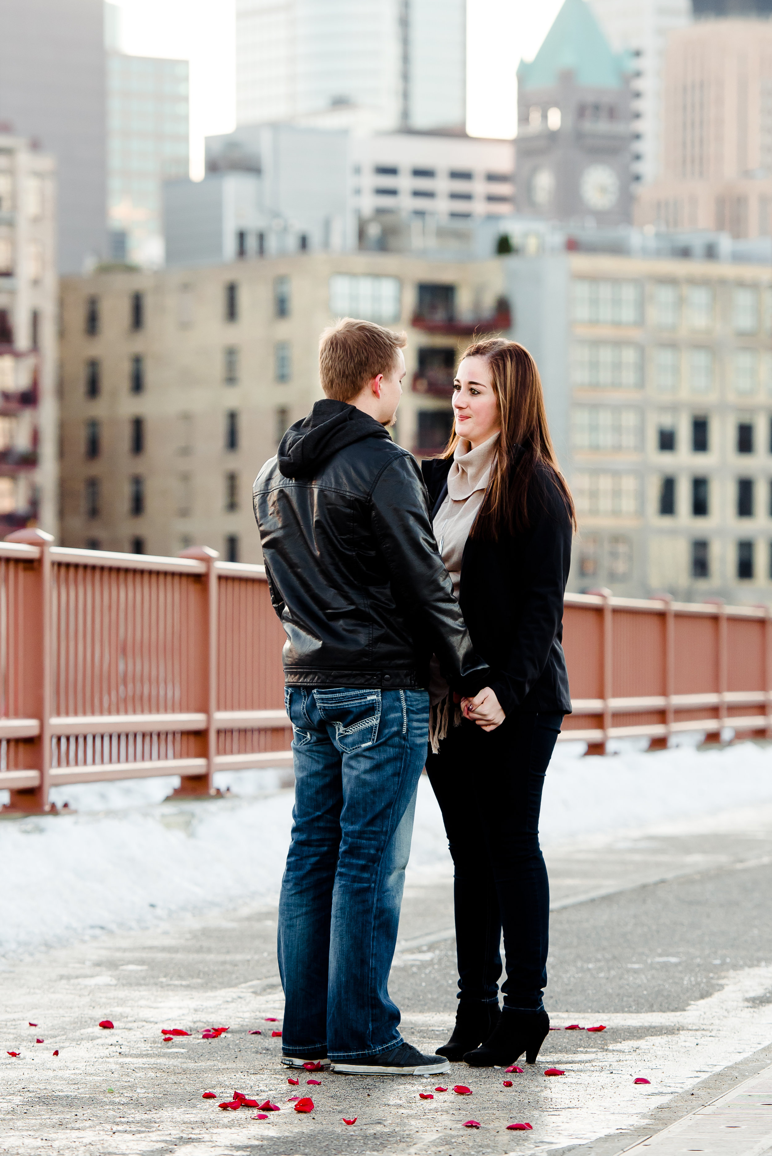 Mpls Surprise Proposal on the Stone Arch Bridge - Minneapolis Proposal Photographer