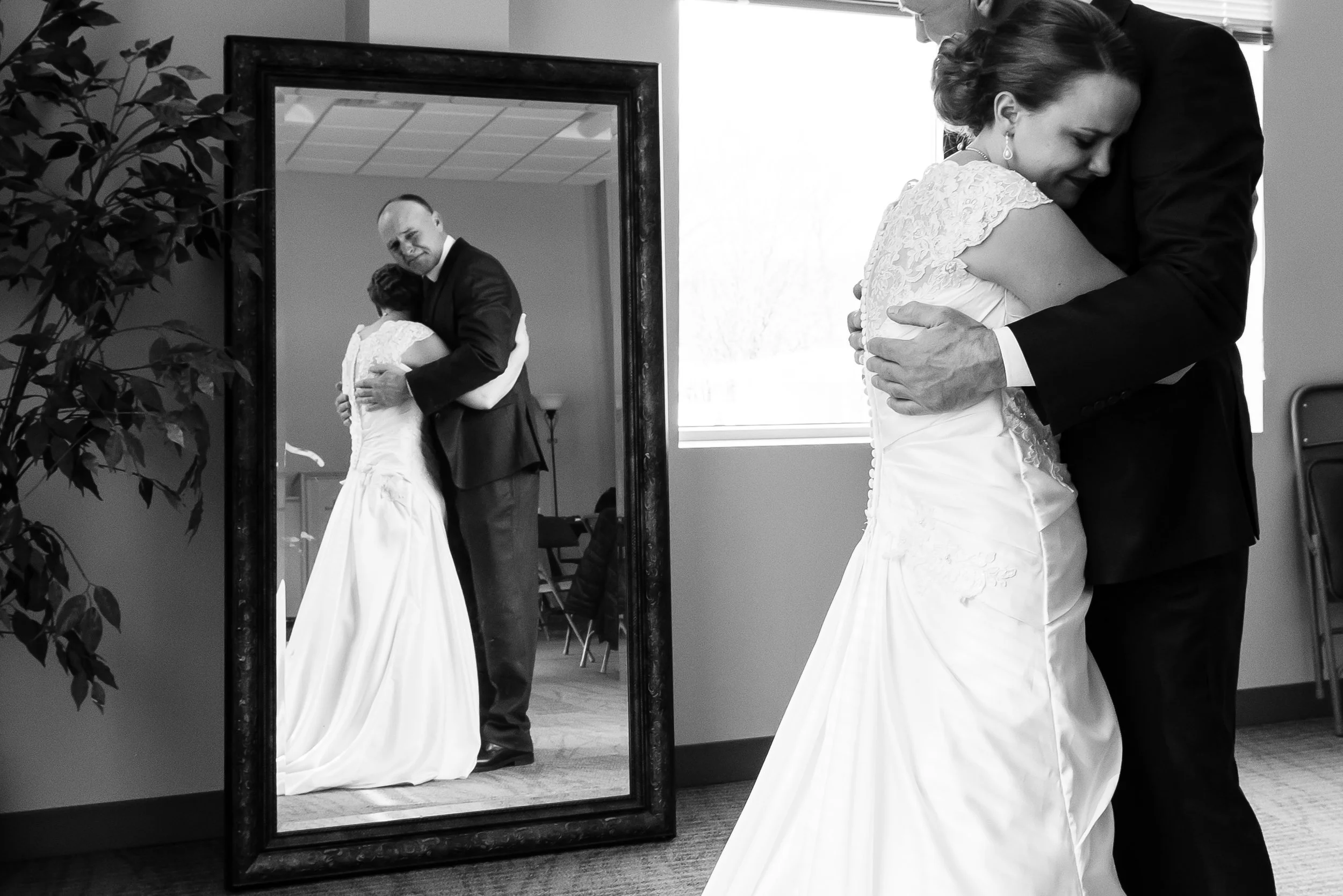 First Look with Dad at St. Peter's Catholic Church in Delano, MN - Twin Cities Wedding Photographer