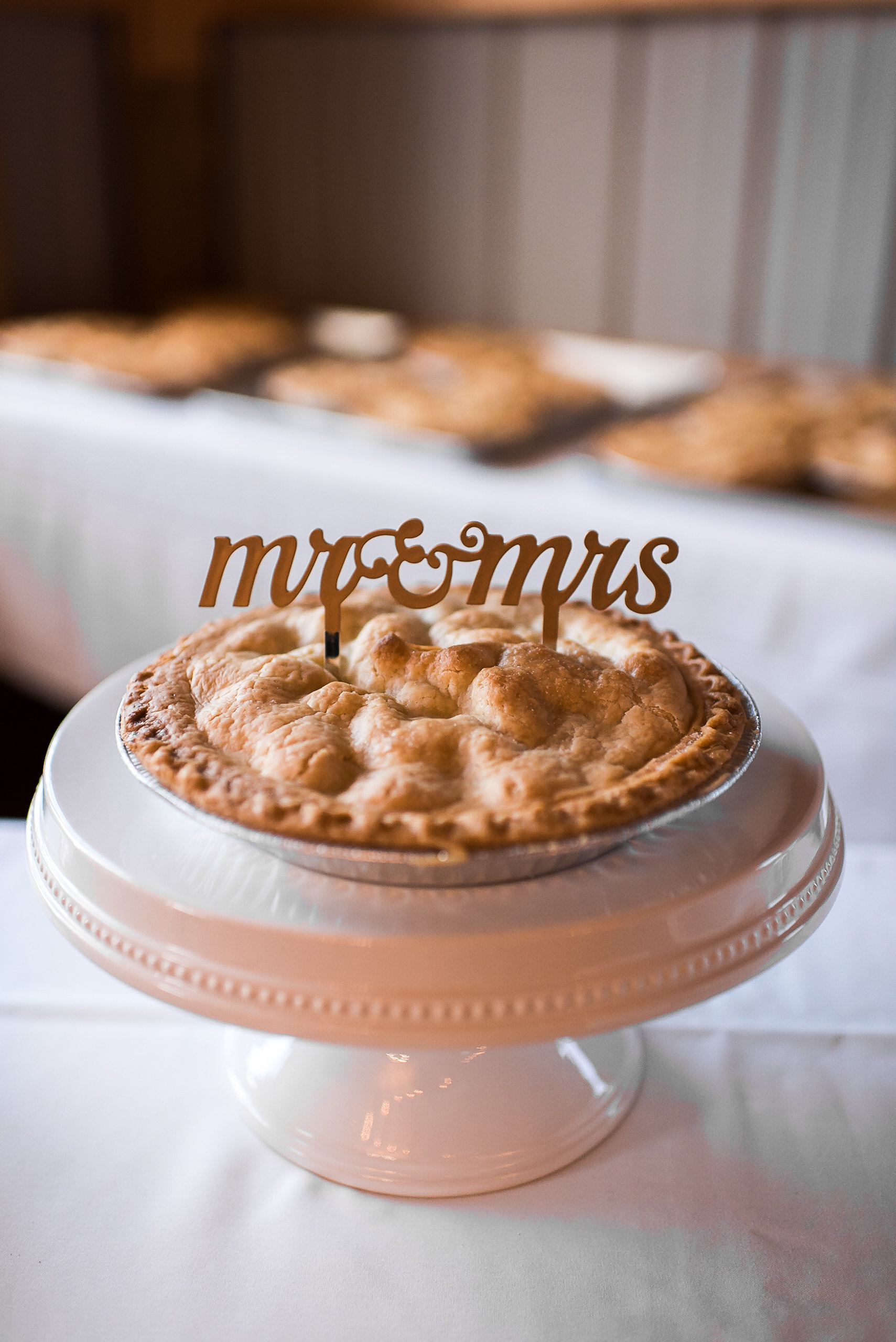 Apple pies instead of wedding cake non-traditional wedding cake substitute - apple orchard wedding pie cake 