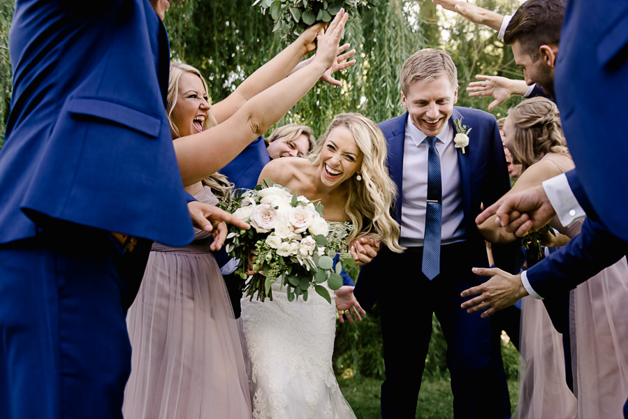 Landscape Arboretum Wedding - Wedding Party Excitement - Twin Cities Wedding Photographer Laura Robinson Photography
