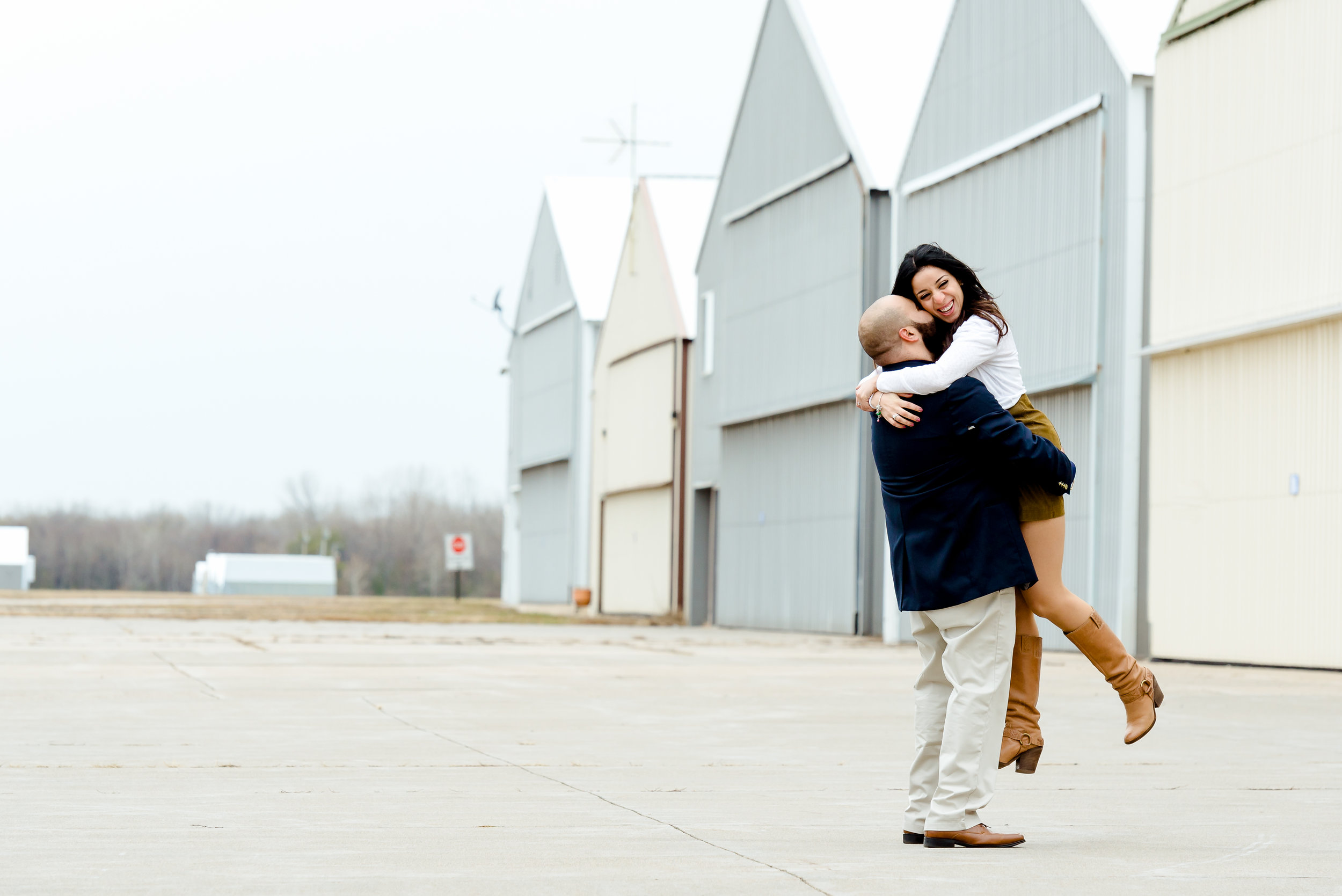 Unique Engagement Photos in MN - Blaine Airport at Minnesota Helicopters - Twin Cities Proposal Photographer
