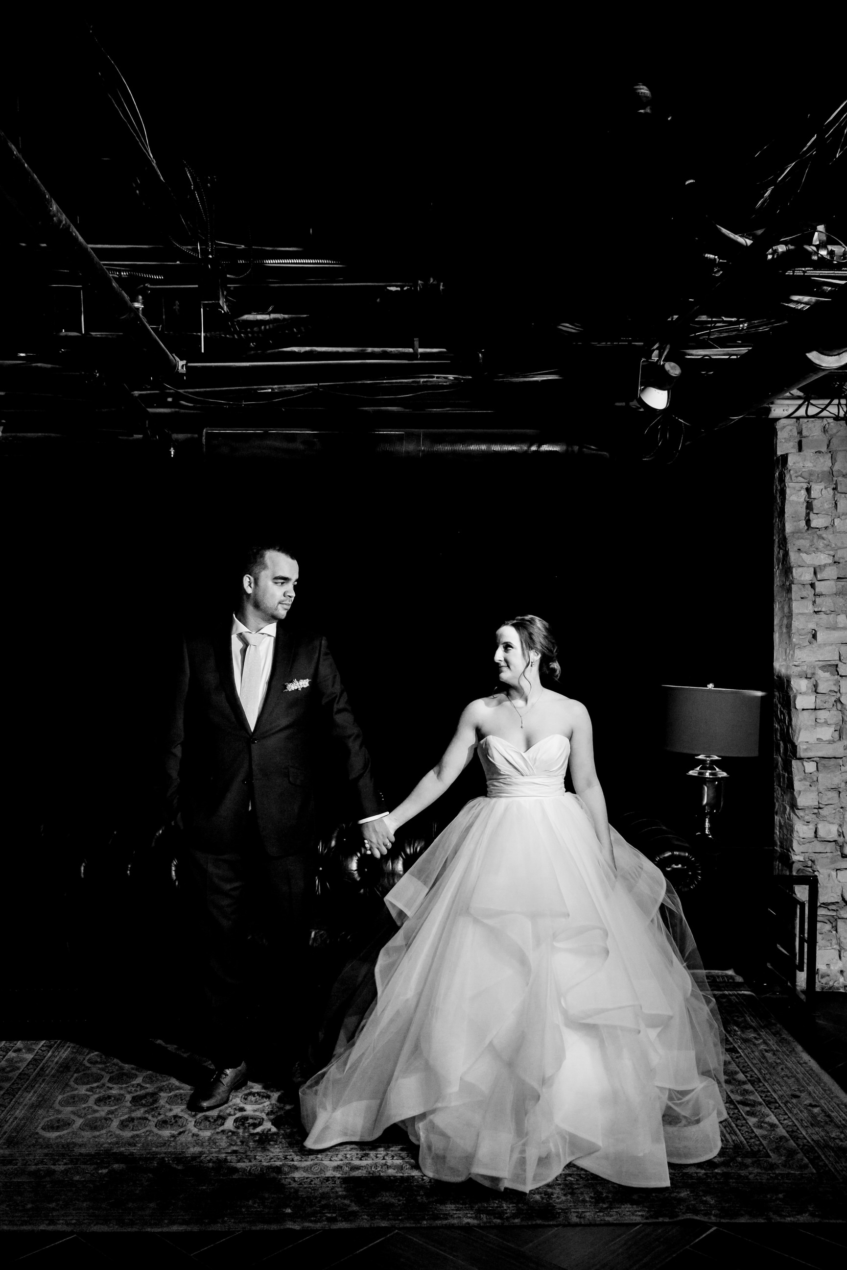Megan and Alec - Lumber Exchange Wedding Sawyer Dylan Room - Highlights BW-111.jpg