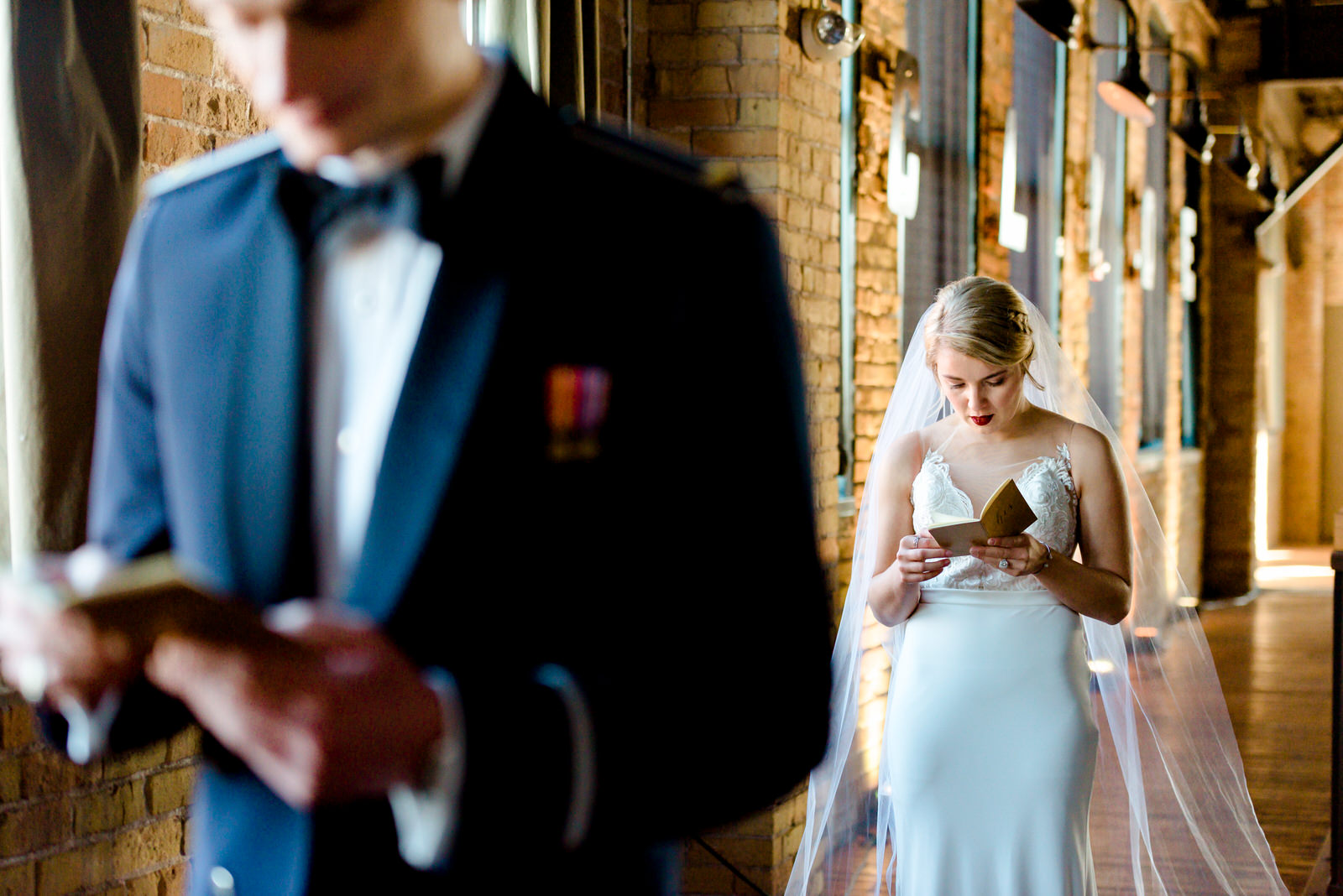 First Look Photos at Clyde Iron Works - Duluth MN Wedding Photographer
