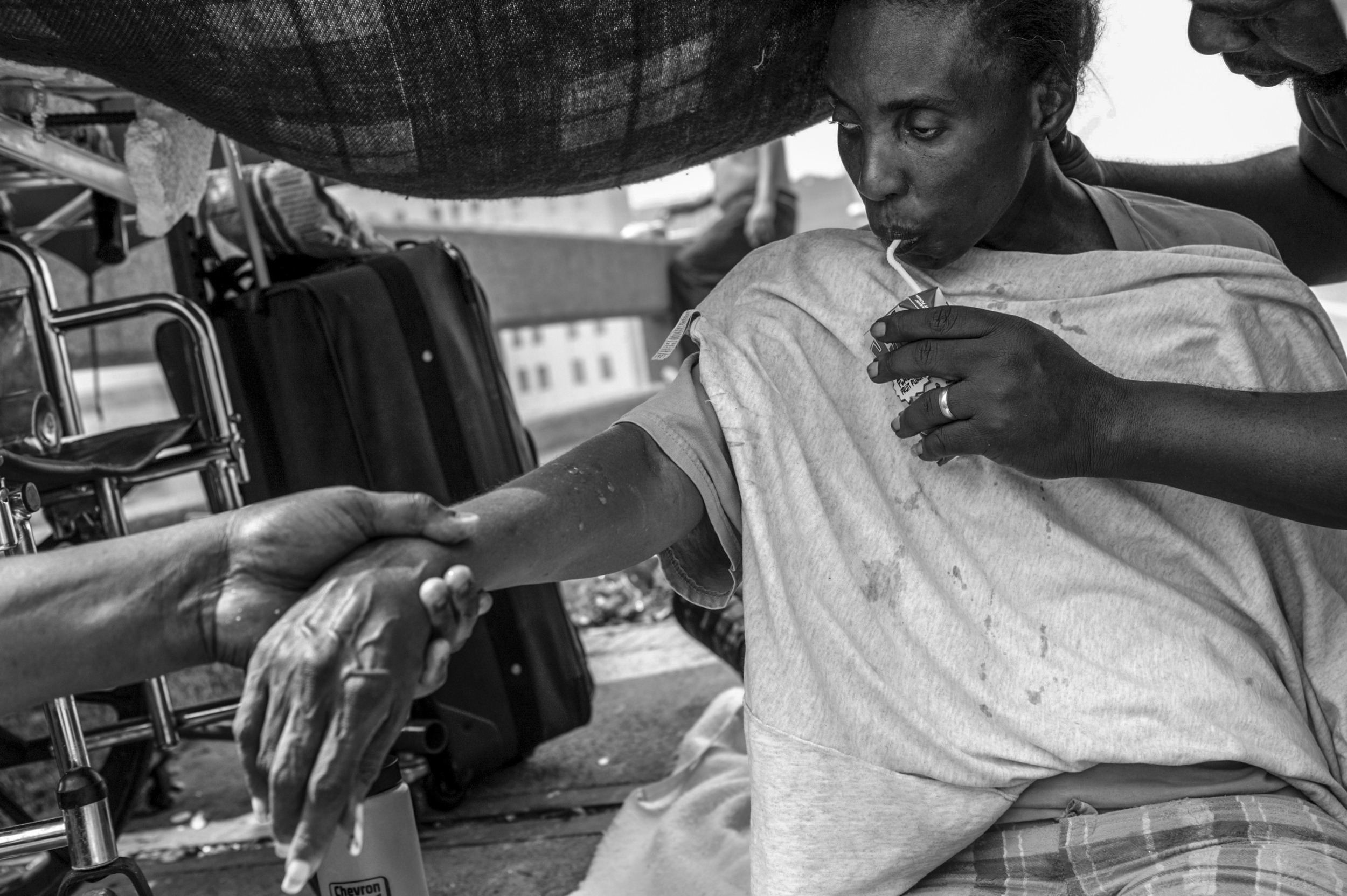 Sick and without her medication a woman is in dire need of medical treatment.