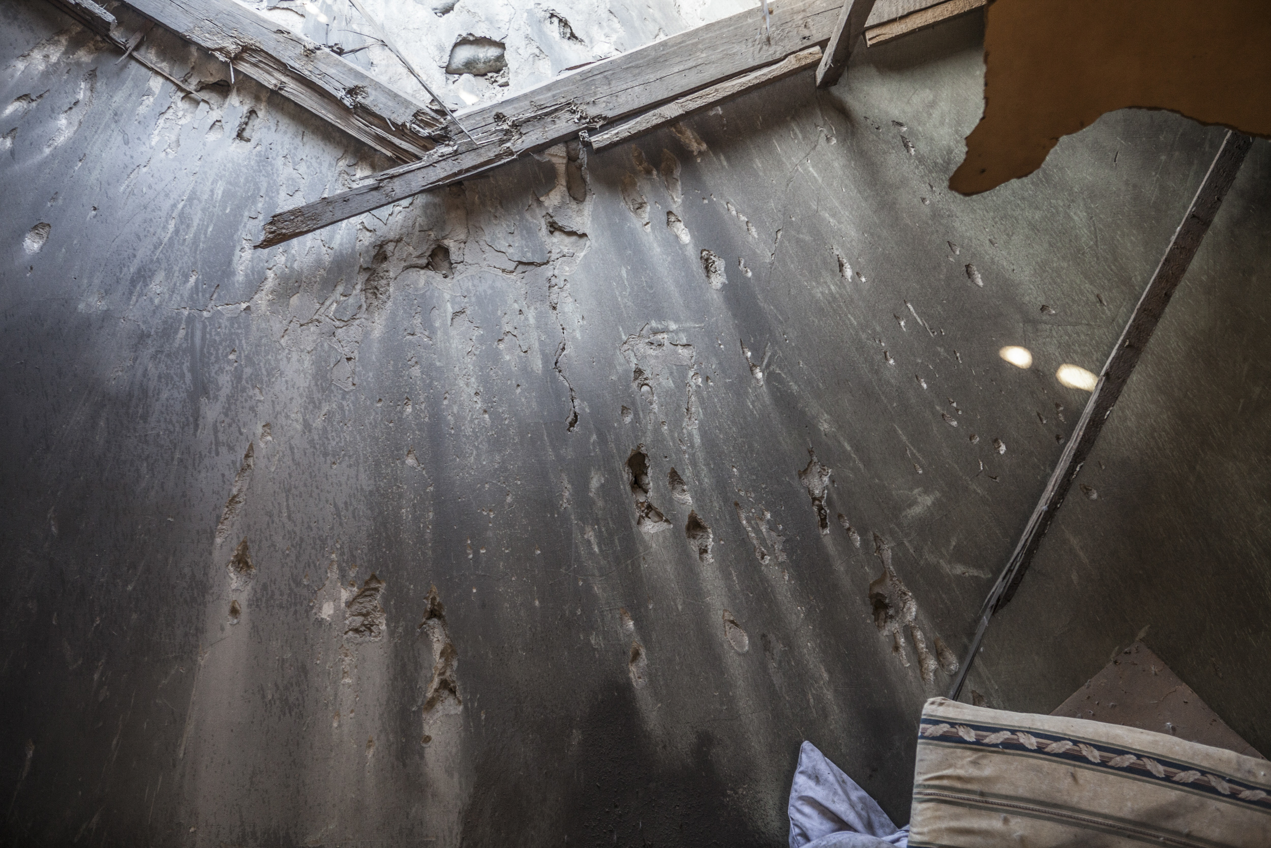 Hastily, villagers were forced to abandon their homes and belongings left in ruins by Azerbaijani shelling.