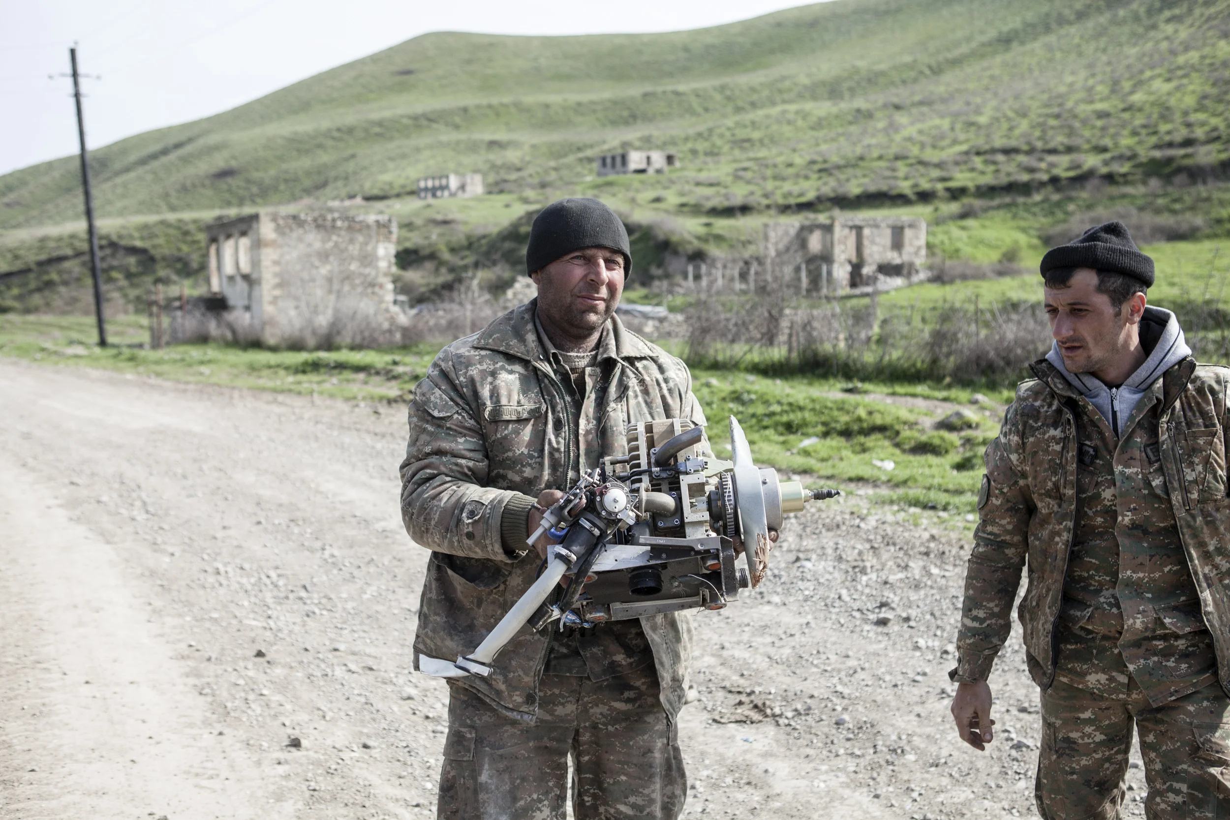 April 5 - an Israeli-made drone recovered after it was shot down by Armenian soldiers in the village of Talish on the Northern border of Nagorno-Karabakh.