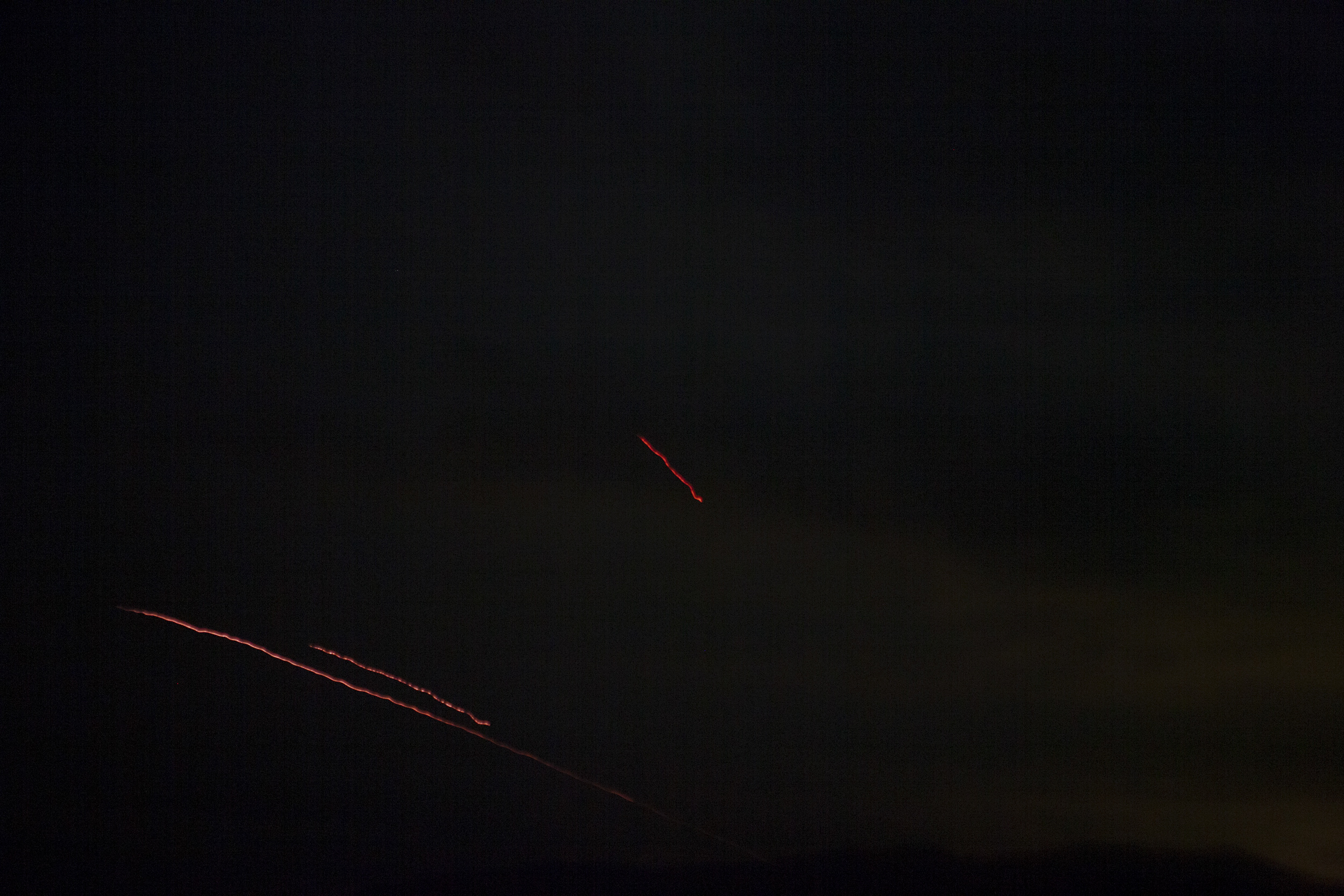 Tracers fired at Azerbaijani drones on April 4.