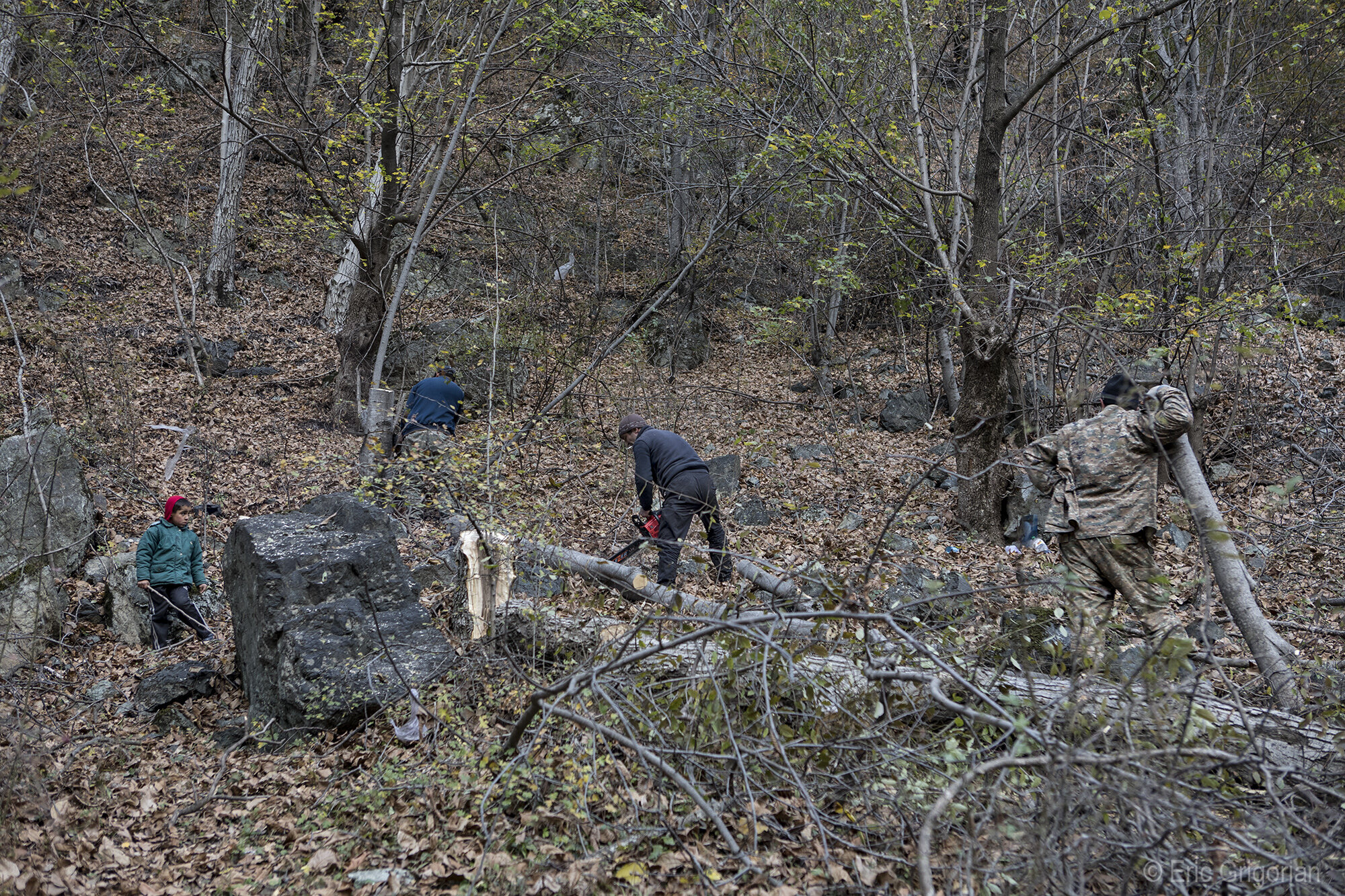  After the Russian-brokered trilateral agreement was signed on Nov. 9 many Armenian’s of Karabakh were forced to leave behind their home and  lands. Some  began cutting down trees in the areas tat would fall under Azerbaijani control. 