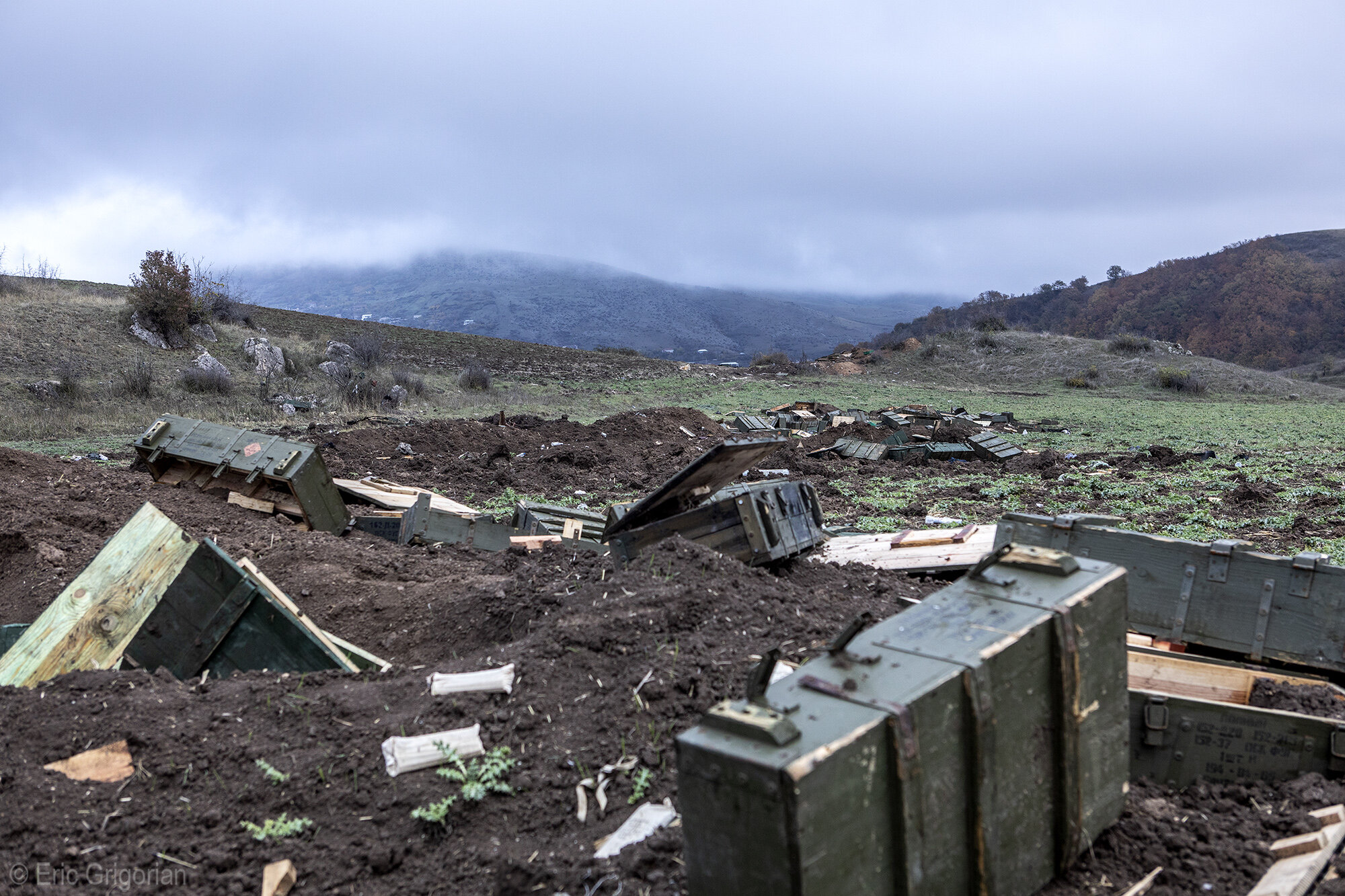  An abandoned Armenian position on Nov. 13 after the Nov. 9 Russian-brokered trilateral agreement to stop the war. 