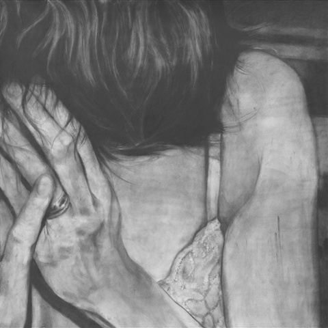 Untitled (Shy) , 2006 Charcoal on paper 60" sq.