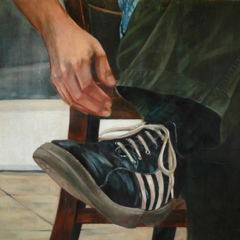 Untitled (Falter) , 2005 Encaustic on panel 72" sq.