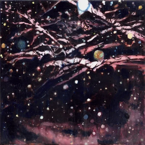 Untitled (Snowstorm) , 2007 Encaustic on panel 8.5" sq (16" sq. framed)