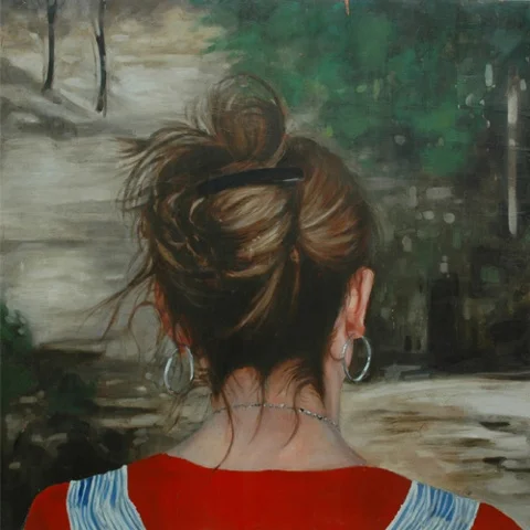 Untitled (Hike) , 2006 Encaustic on panel 72" sq. public collection, Lynn Home for Young Women, Lynn, MA