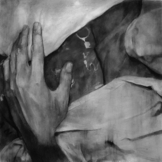 Untitled (I.H.D.G.) , 2000 Charcoal on paper 60" sq.