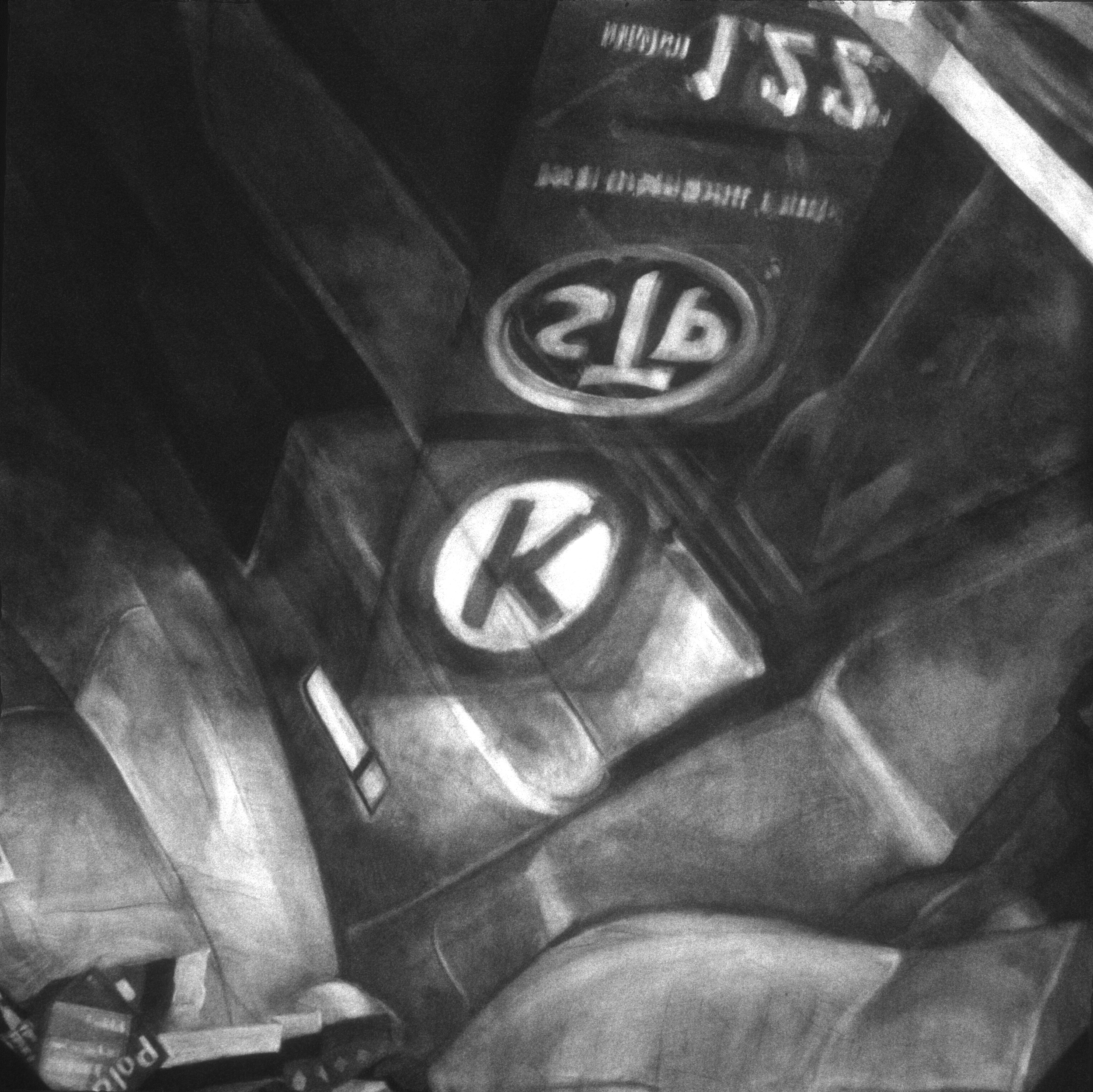   America (On the Road Again) - Diptych; Right Panel , 1995 Charcoal on paper 72" sq.   private collection, Memphis, TN  