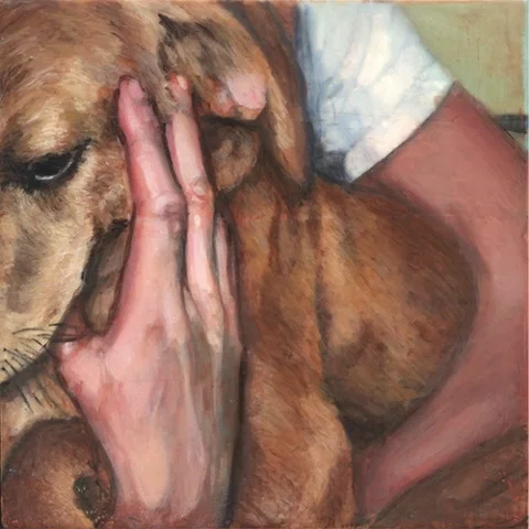 Untitled (R.R.) , 2007 Encaustic on panel 8.5" sq (16" sq. framed) private collection, Boston, MA