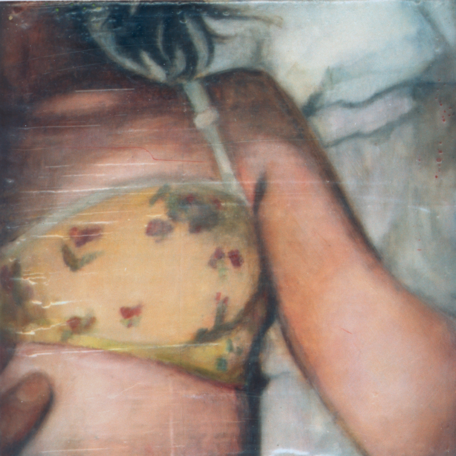   Untitled (Trying) ,&nbsp;2002 Encaustic on panel 8.5" sq. 