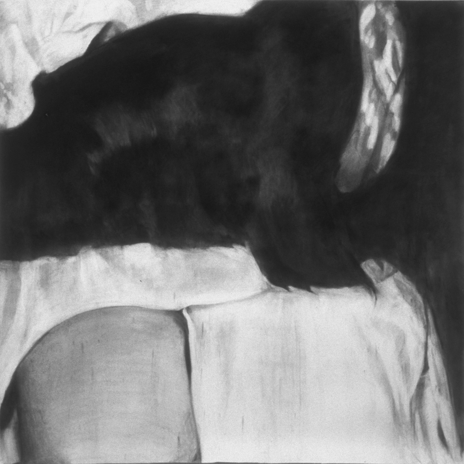   Untitled (Lap) ,&nbsp;2000 Charcoal on paper 60" sq. 