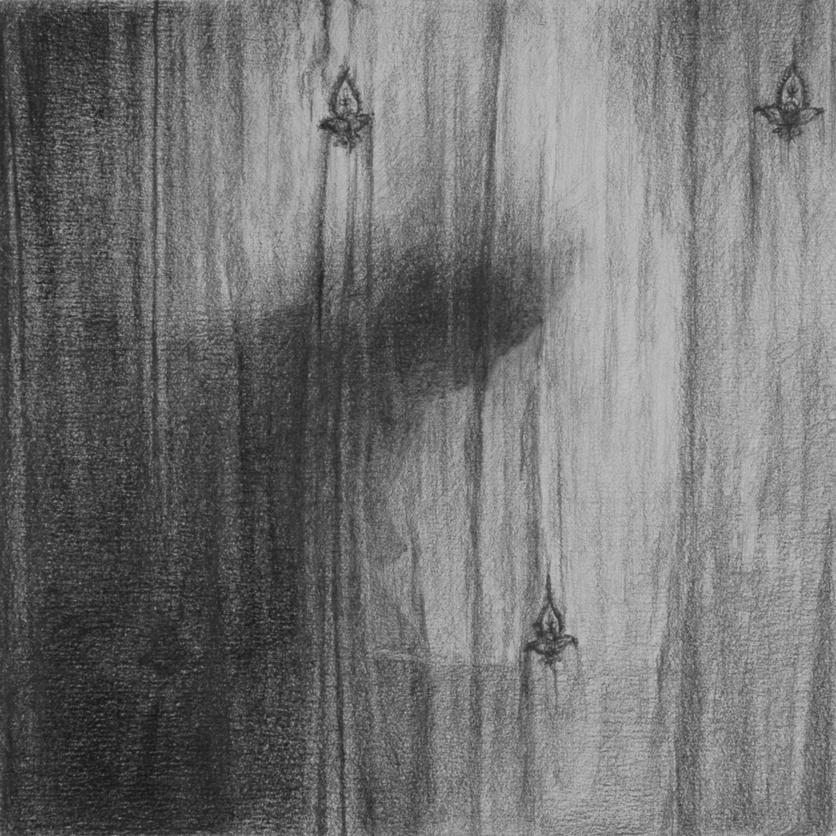   Untitled (Dissolution: Six), 2015  Graphite on paper 8" sq. 