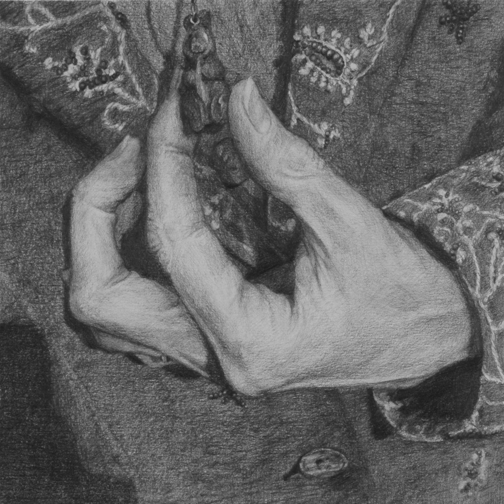 Untitled (Dissolution: Nine) Graphite on paper 8" sq. private collection; Memphis, TN