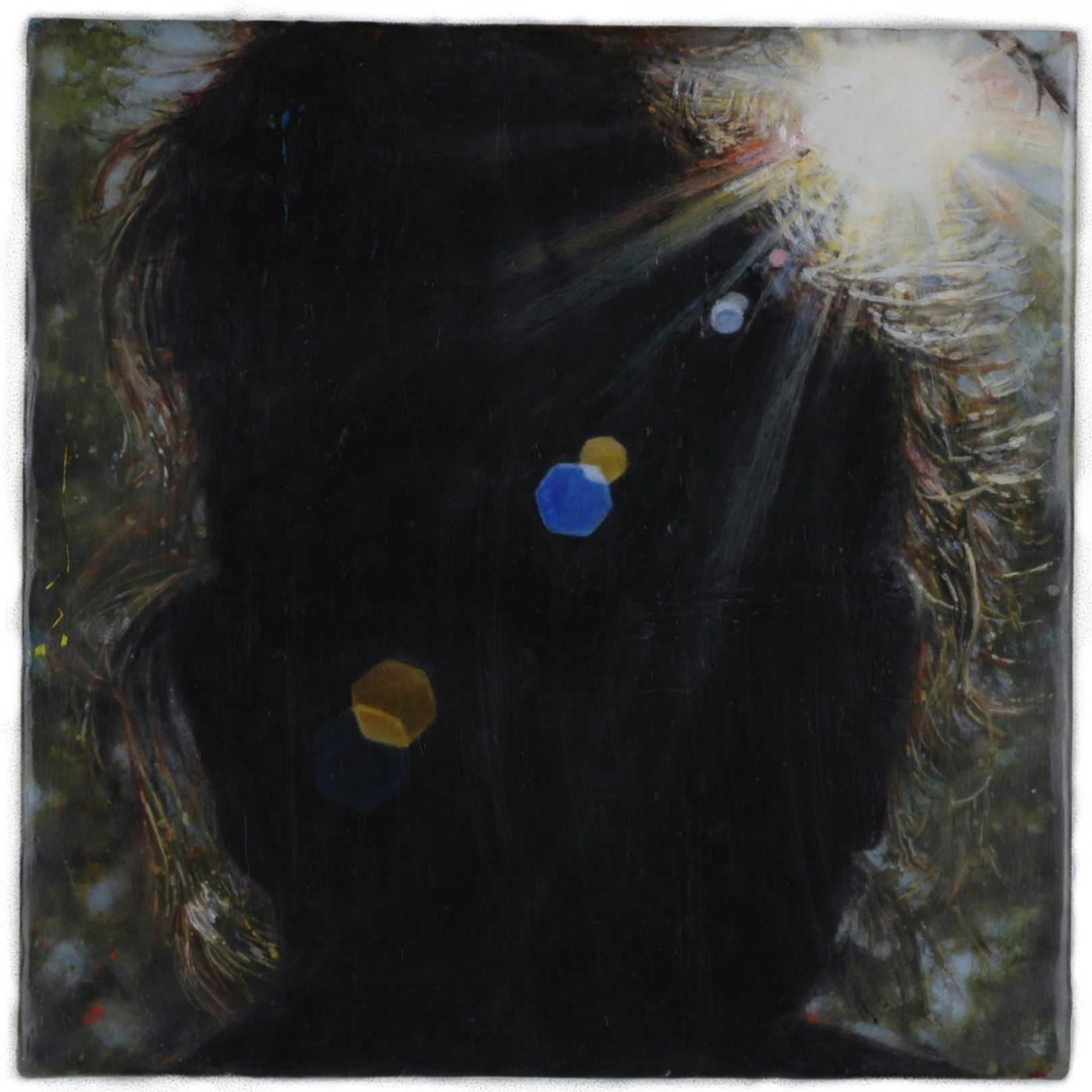   Untitled (Parting), 2014  Encaustic on panel 8" sq. 