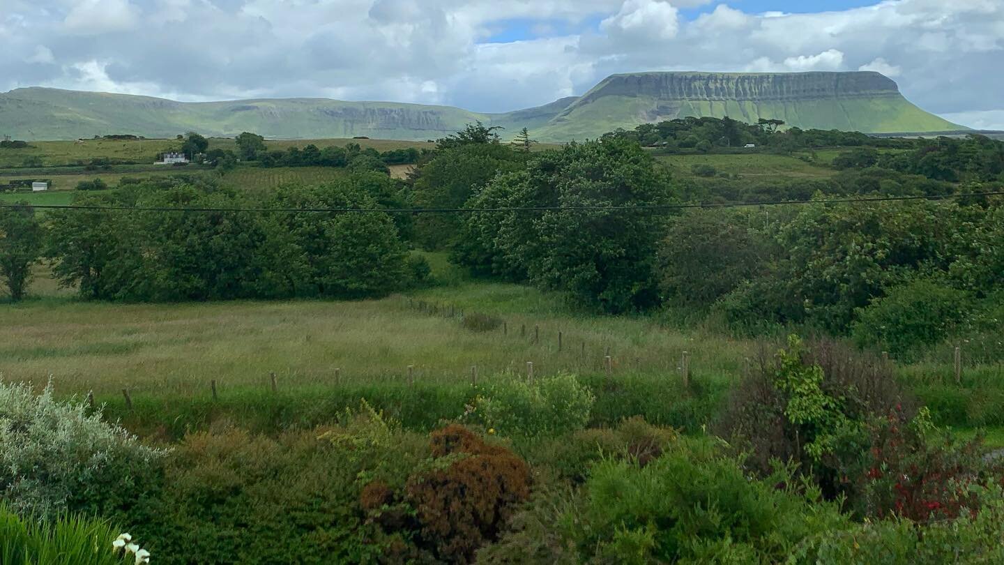 View of Benbulbin from the kitchen window at guest house in Co. Sligo
