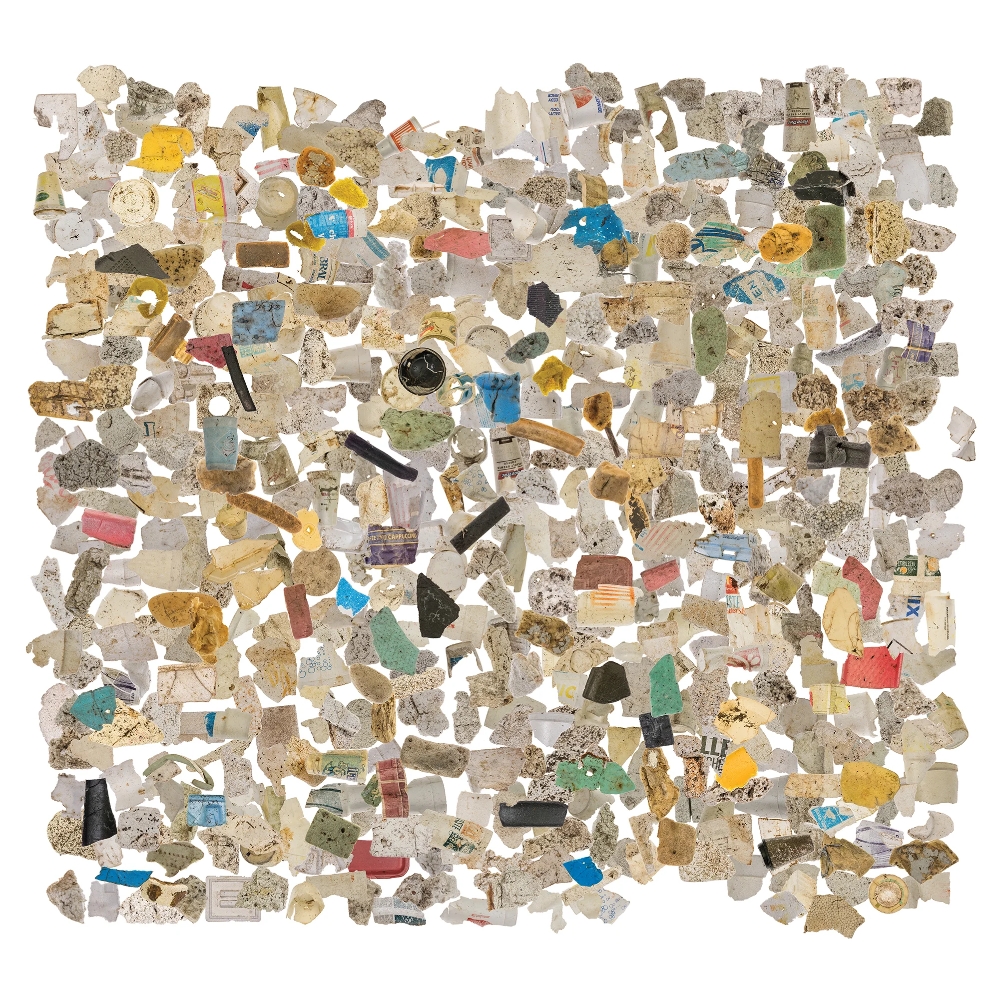 "Take Out" (580 pieces of Styrofoam collected from 1 mile of lakefront) From the Series “From Janie To Janie” Archival Pigment Print (40"x40" or 24"x24") ©2017