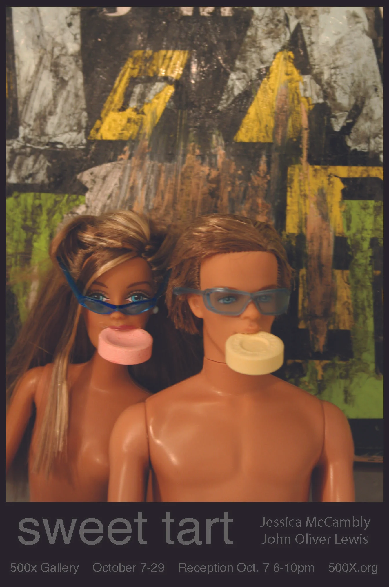 Poster for “Sweet Tart,” an exhibition by Jessica McCambly and John Oliver Lewis.