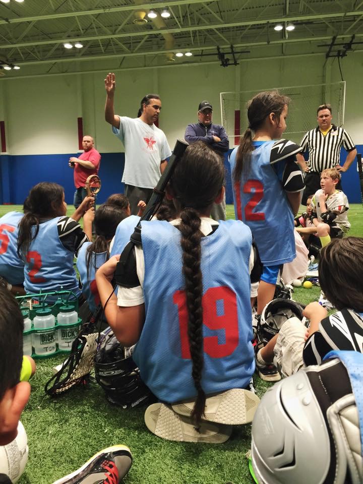  Twin Cities Native Lacrosse boys team with coach John Hunter at a scrimmage. Photo: Sasha Lee Brown.&nbsp; 