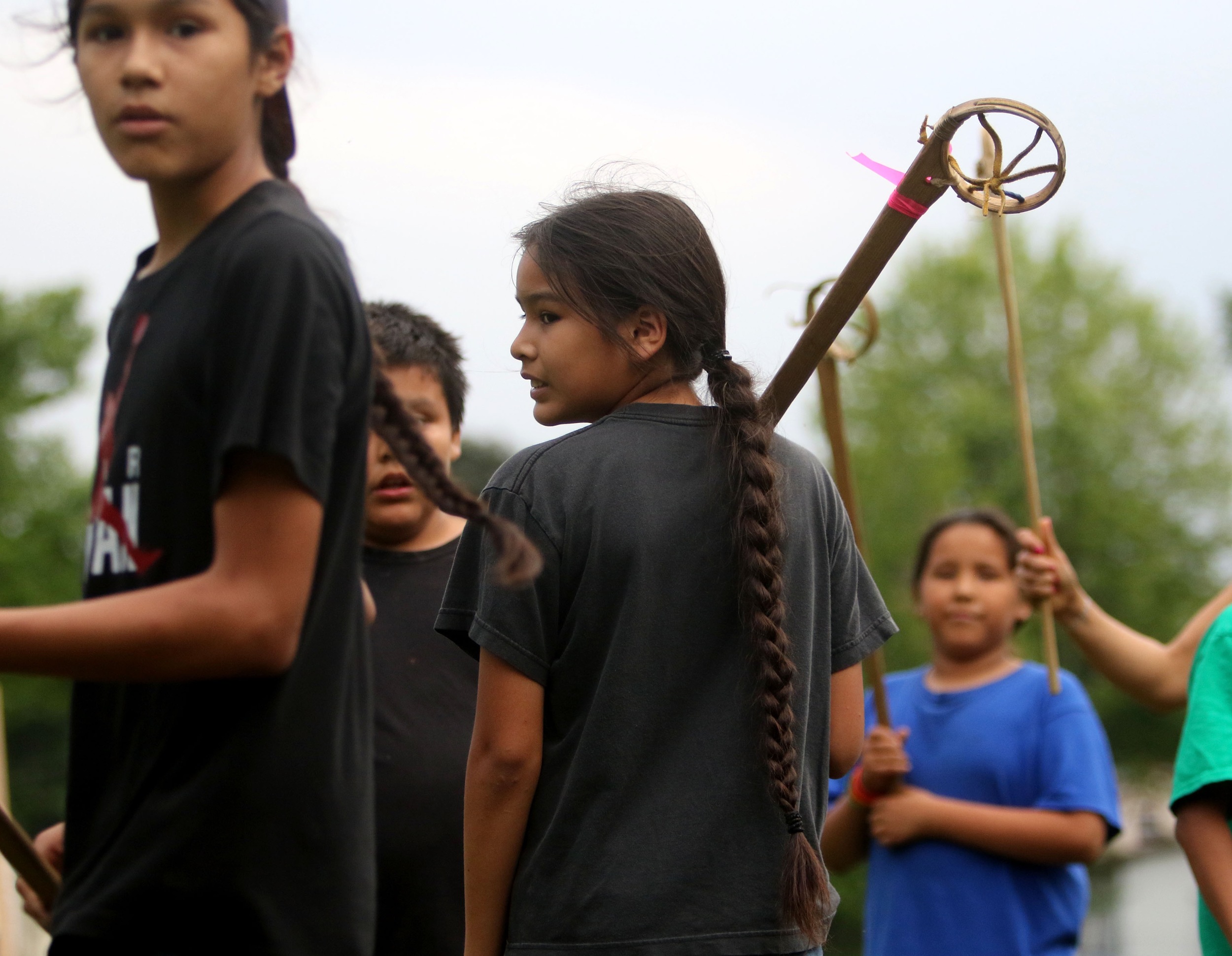  Bronson and Quinlan Grant, brothers, are members of the Twin Cities Native Lacrosse boys team. Youth teams play both the modern game and the traditional Creator's game.&nbsp; 