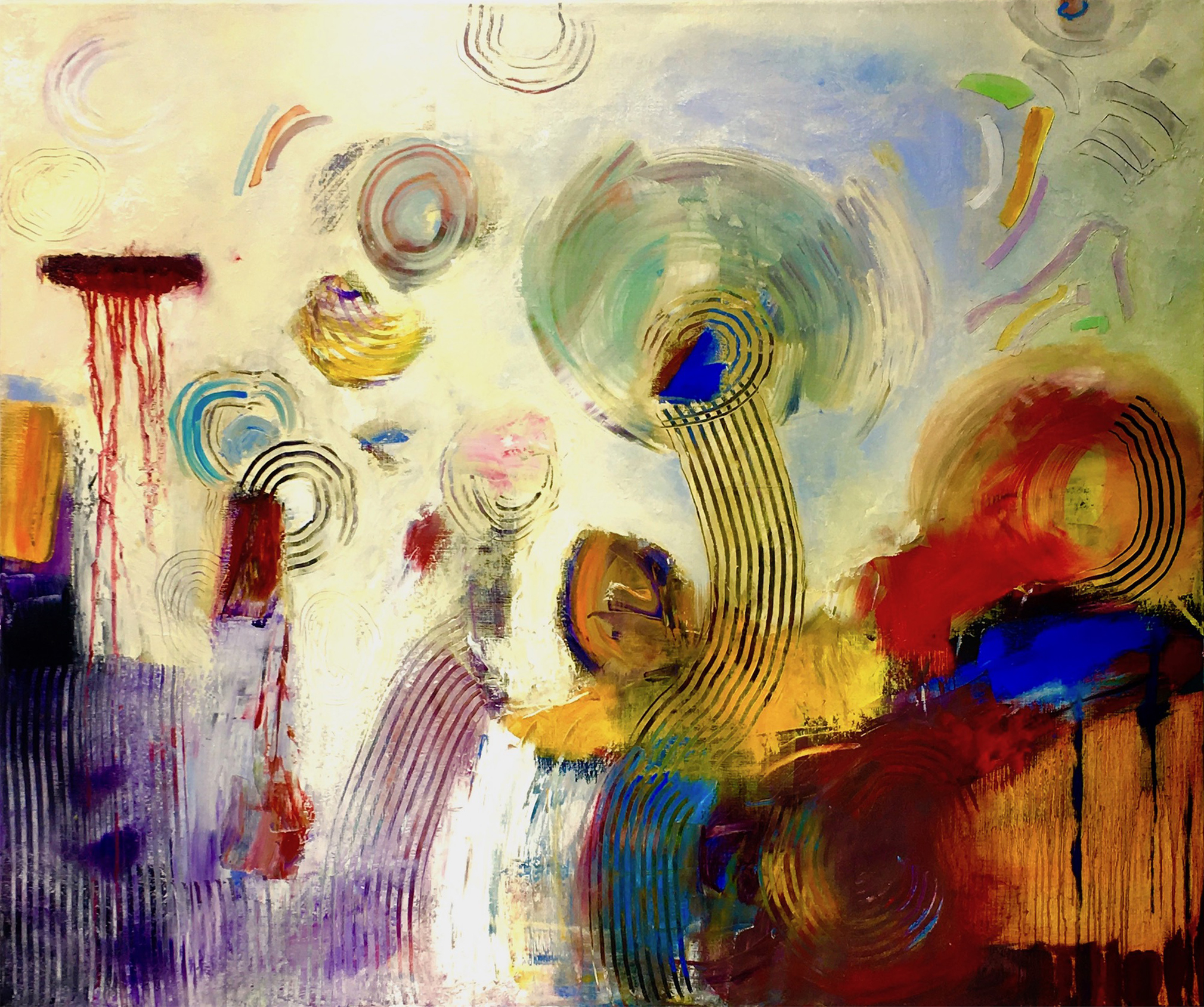   Whose Ideas  Oil and wax on linen 37" x 44.25" 