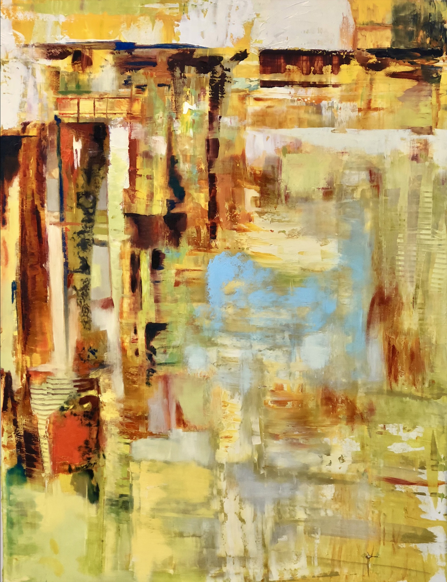 Using her piece Finding Peace in Chaos from her new series ‘ The State of Things ’ as an example, Dee Cohen shares the birth of a painting. Through this series of images, you will be able to see the process of her painting and methodology.