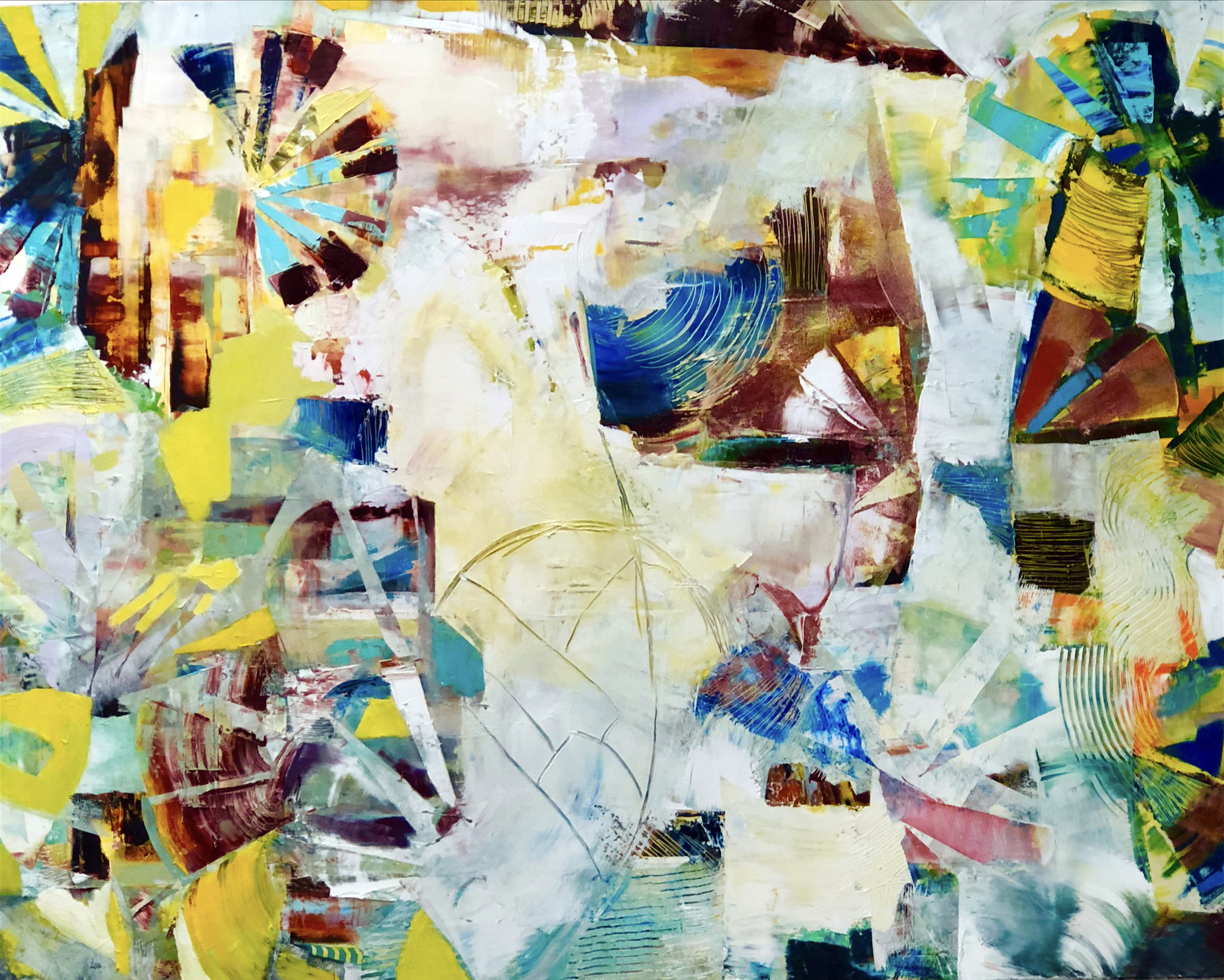Using her piece Finding Peace in Chaos from her new series ‘ The State of Things ’ as an example, Dee Cohen shares the birth of a painting. Through this series of images, you will be able to see the process of her painting and methodology.