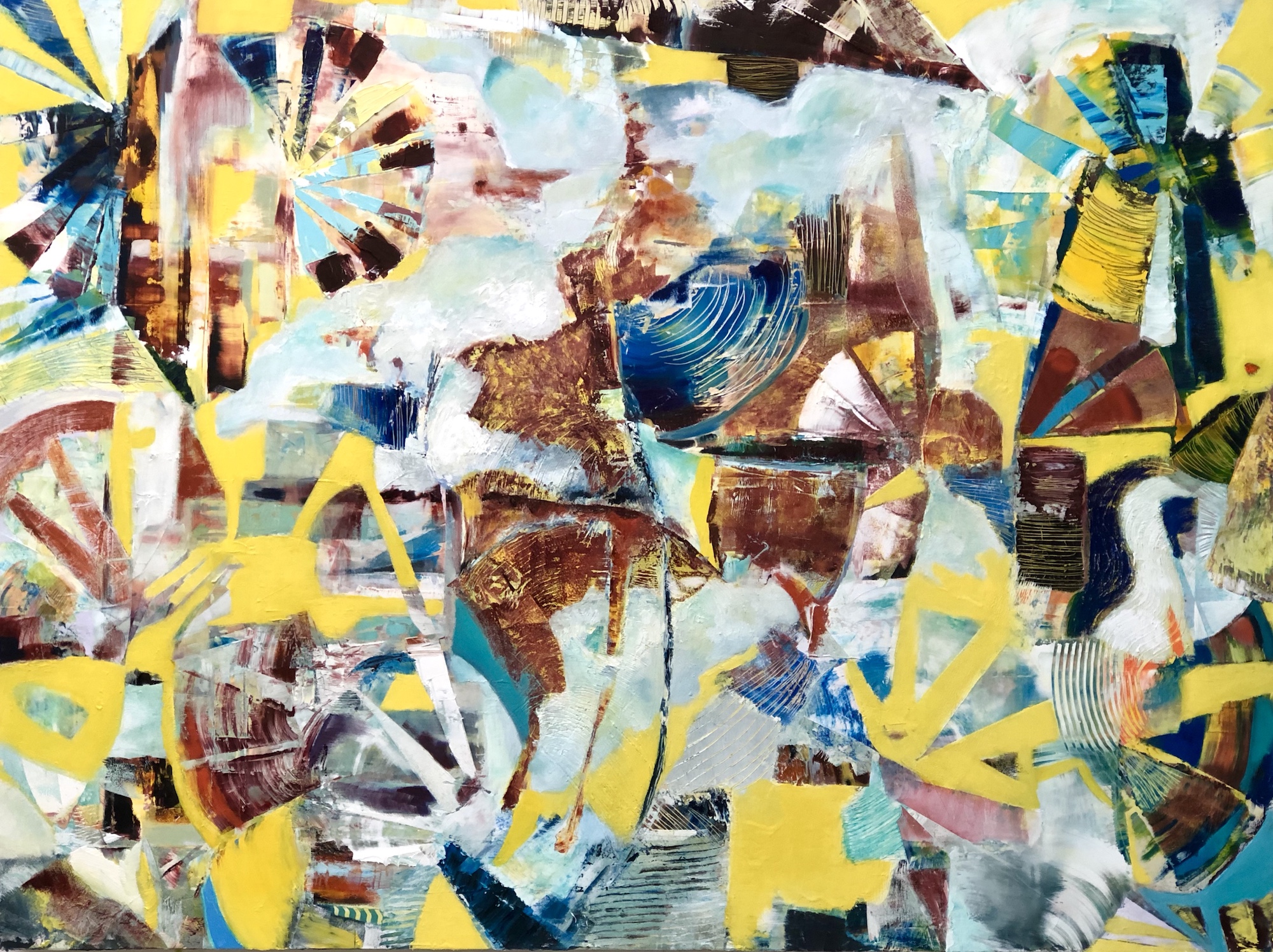 Using her piece Finding Peace in Chaos from her new series ‘ The State of Things ’ as an example, Dee Cohen shares the birth of a painting. Through this series of images, you will be able to see the process of her painting and methodology.