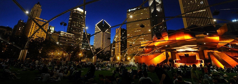Brett Mitchell led the Grant Park Orchestra on Wednesday, July 19 at the Pritzker Pavilion in downtown Chicago.