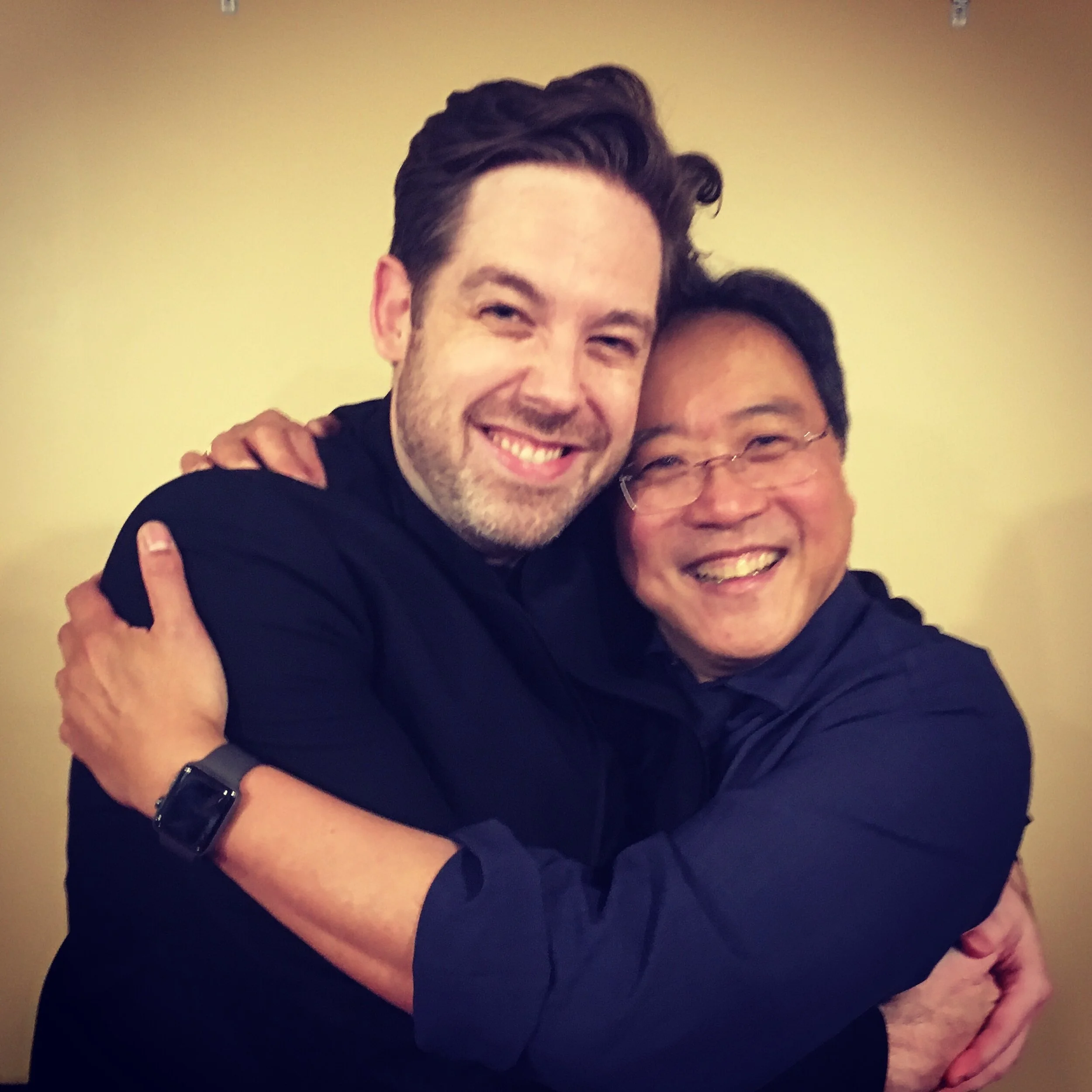 With cellist Yo-Yo Ma after performing the Dvorák Cello Concerto with the Colorado Symphony.Boettcher Concert Hall, December 2017