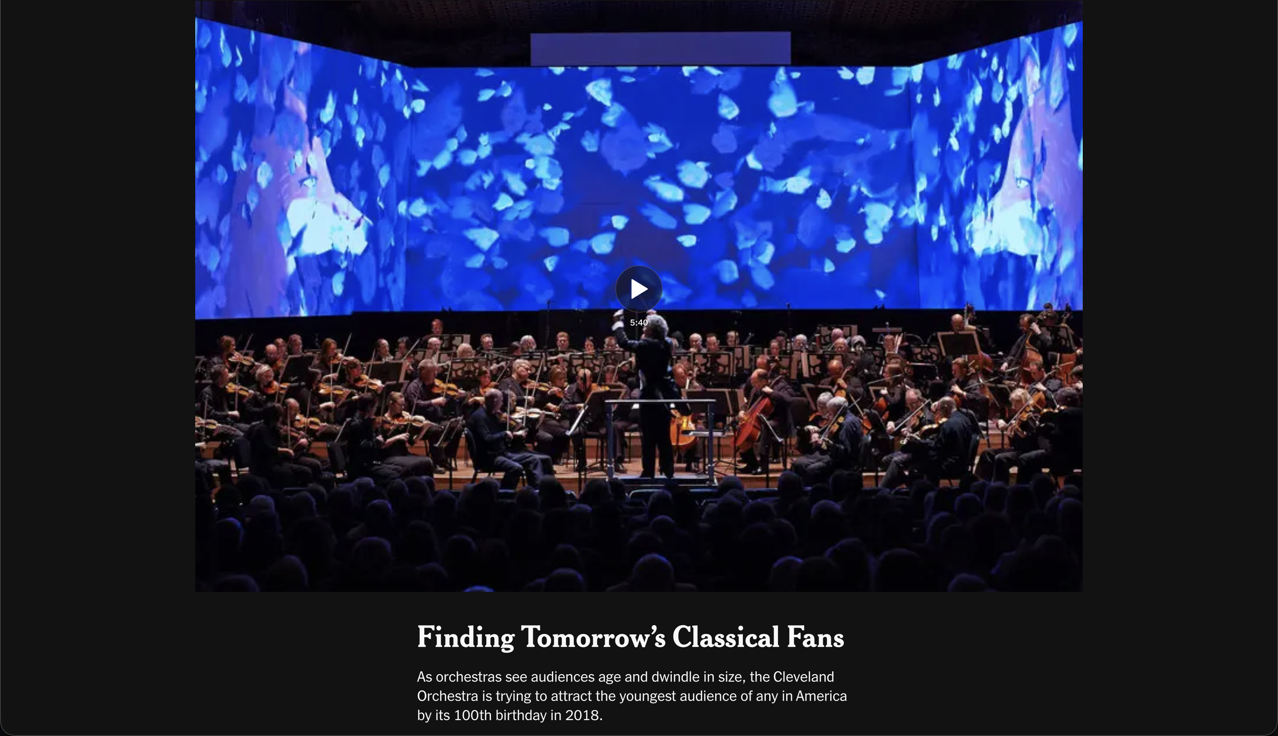 New York Times Video: Brett Mitchell leads The Cleveland Orchestra