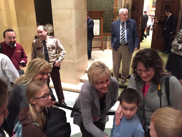 Representative Lohmer visiting with constituents at the Capitol