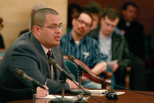 Prof. Lopez in Minnesota in 2013, testifying against Minnesota's gay "marriage bill.