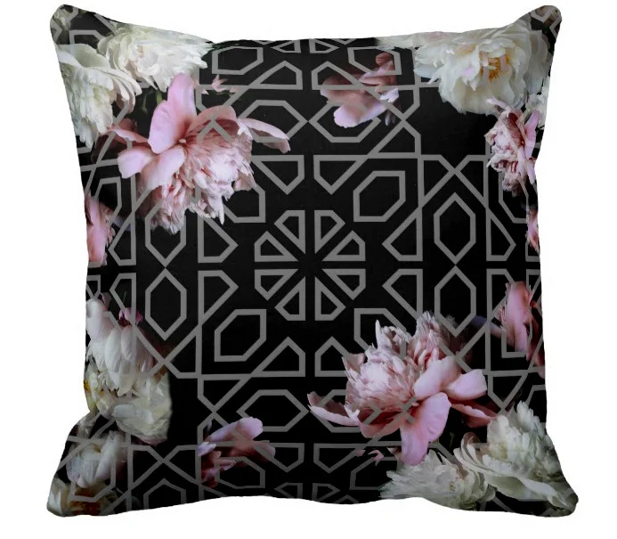 moroccan velvet pillow black
