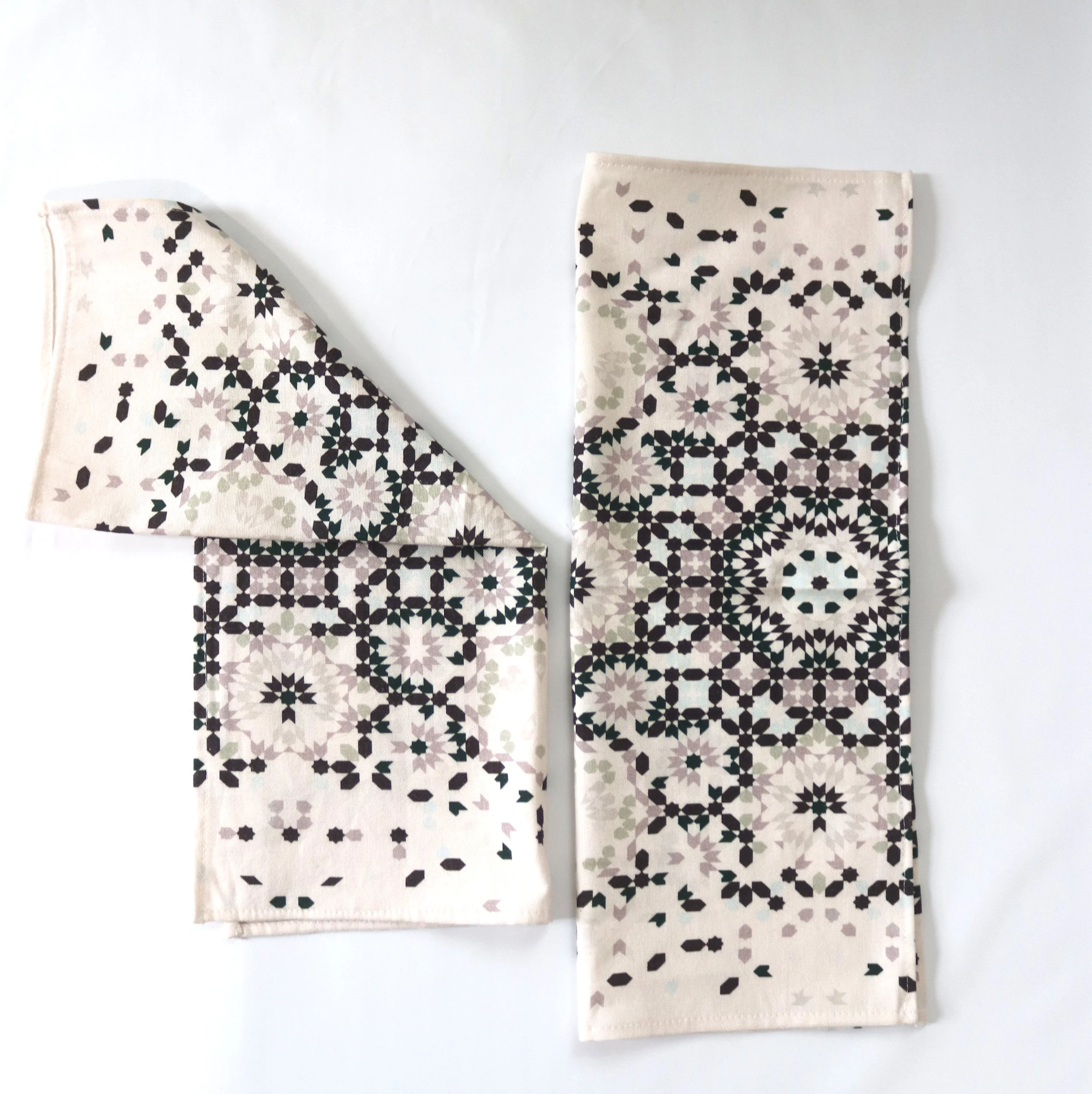 Copy of Modern Arabesque Moroccan Tea Towel- black zellige design-  Karama by Hoda 