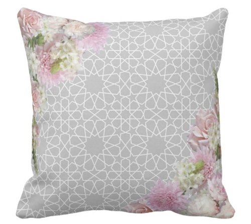 Moroccan Arabesque Grey Velvet Pillow- Karama by Hoda.jpg