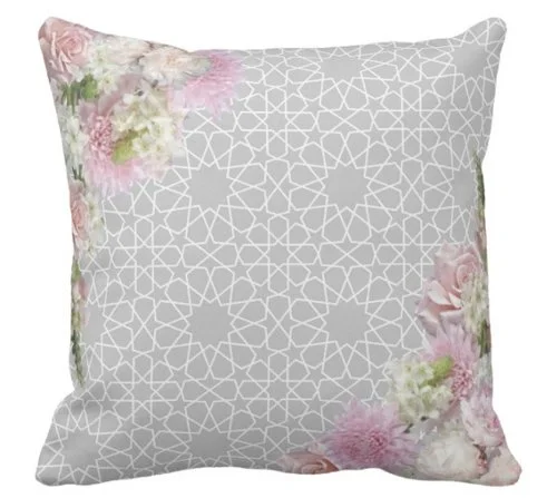Moroccan Arabesque Grey Velvet Pillow- Karama by Hoda.jpg