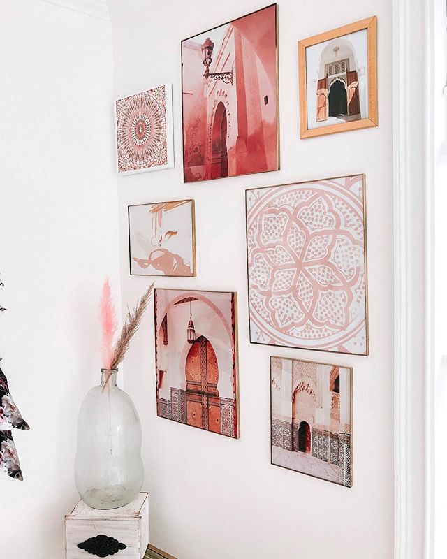 Do you have a gallery wall in your space?! 🖼 
Here is my Happy little corner at the #karamashop! :
Capturing moments and hanging pictures in your home can uplift your mood when you reminisce on those special memories. My Moroccan photos definitely b