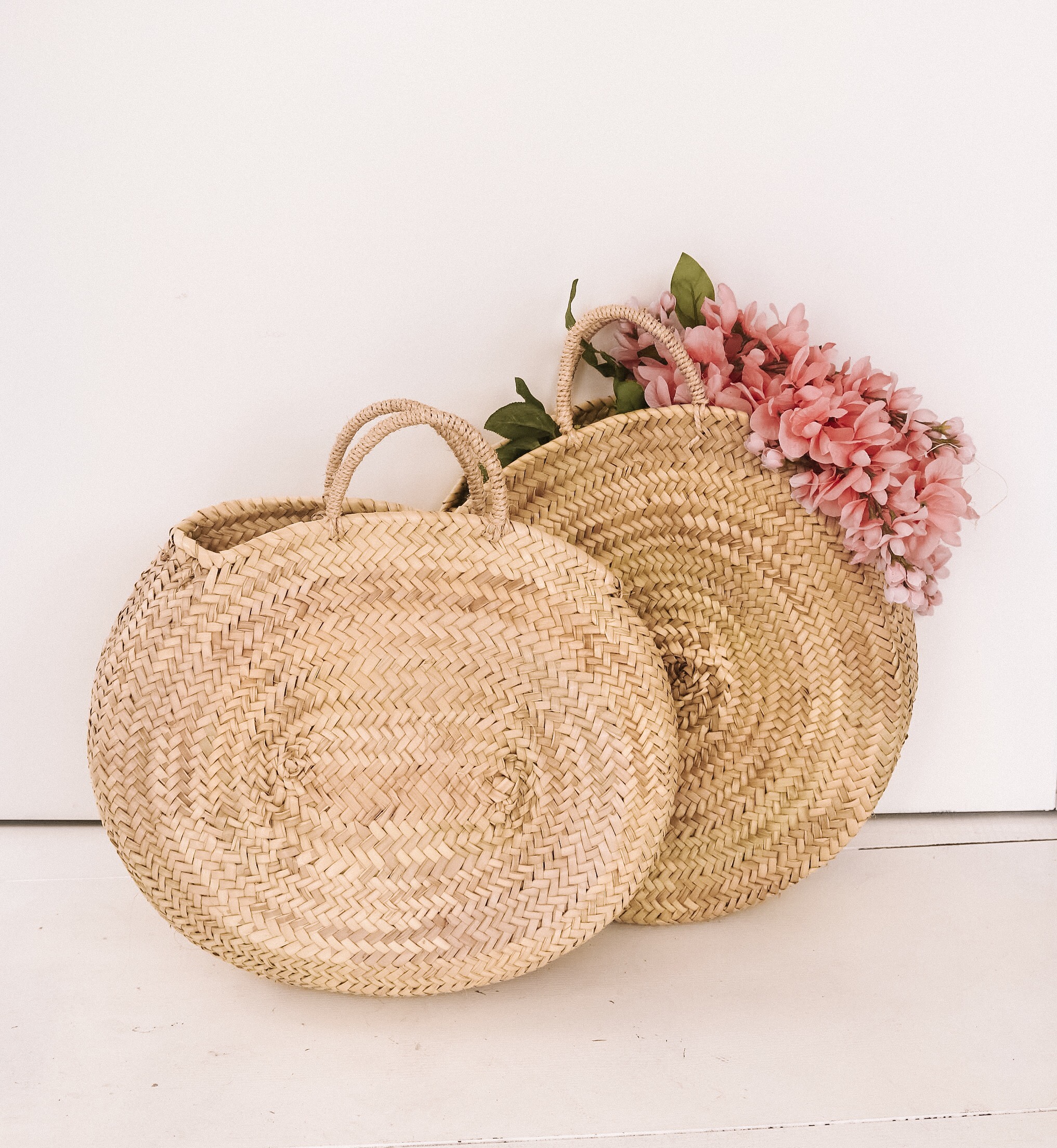 Round Circle Moroccan Hand Woven Basket- Karama by Hoda.jpg