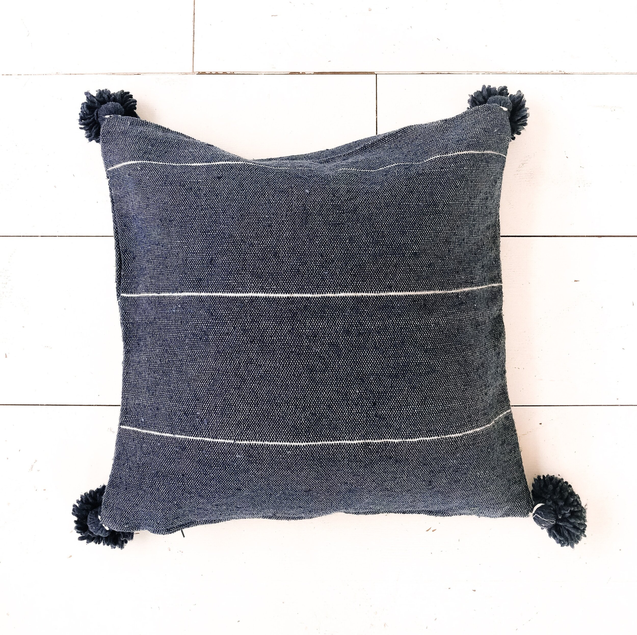 Blue Handwoven Moroccan Boho Pillow- Karama by Hoda.jpg