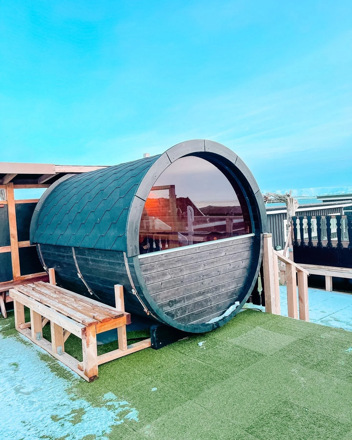 Solo Traveler Female Iceland Hotel Viking Fisherman Village Karama by Hoda Jaludi Northern Lights Sauna